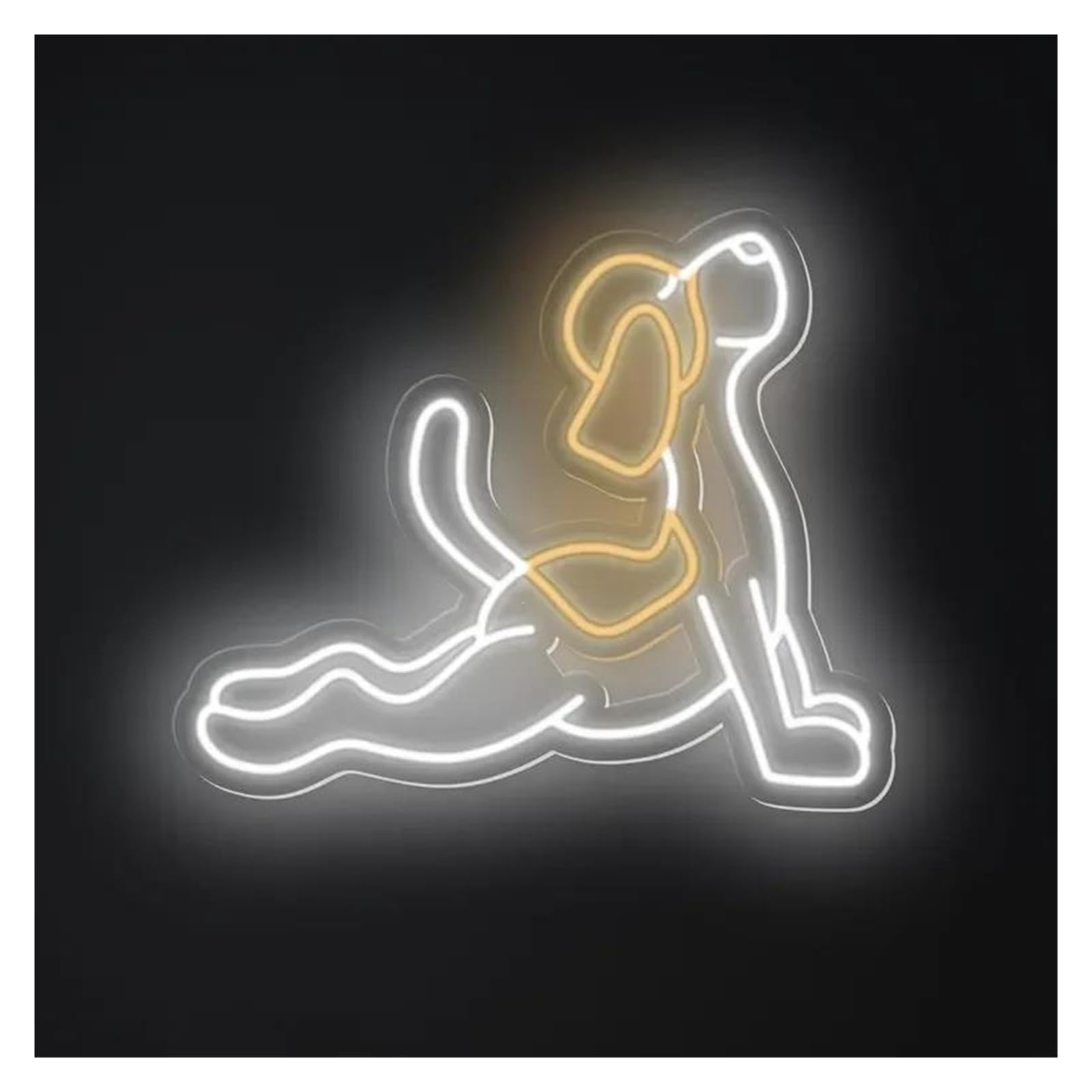 SHOUXI Sign Lamp Yoga Dog Neon Sign Cut Animal Light Dimmable USB Powered for Yoga Studio Office Gym Store Wall Decor 40cm(E)