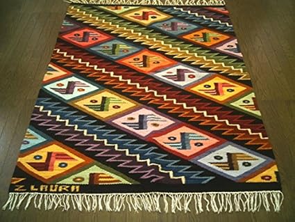 Amazon ペルーウールラグカーペットwool ワリの謎 ラグマット ウール 北欧 夏 カーペット 絨毯 おしゃれ 約 1 5畳 カーペット ラグ マット ローカルトキトキ ラグ カーペット