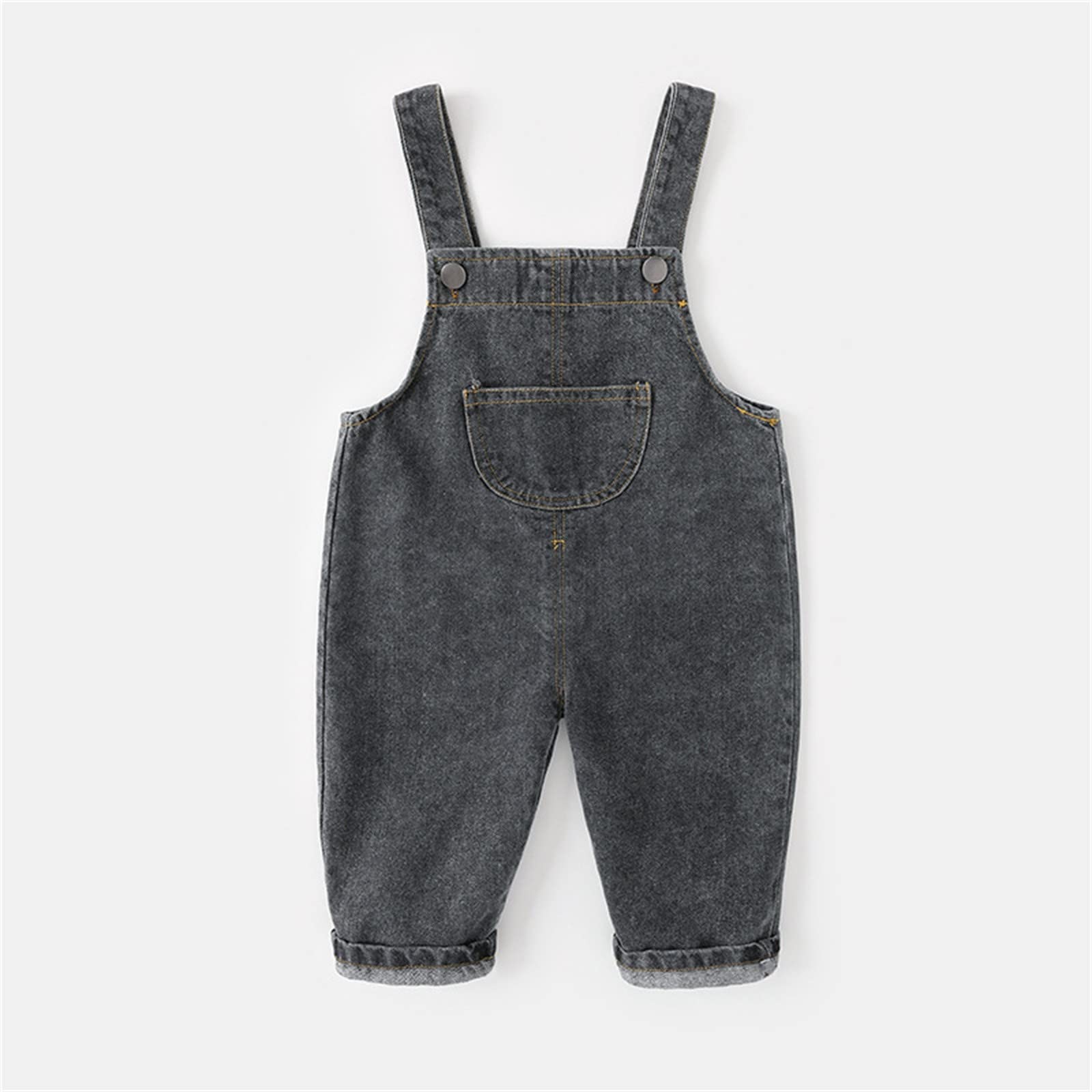 RNTOP Babies, Toddlers, and Boys' Denim Shorts with Suspenders Jeans Solid Adjustable Pant with Pocket Denim Overalls Clothes