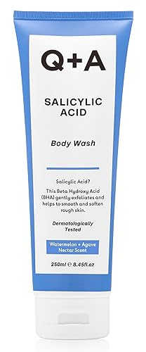 Q+A Gel de baño con ácido salicílico, gel de baño, exfolia, suaviza y suaviza la piel con una mezcla de ácido salicílico, corteza de sauce blanco y Q+A Gel de baño con ácido salicílico, gel de baño, exfolia, suaviza y suaviza la piel con una mezcla de ácido salicílico, corteza de sauce blanco y