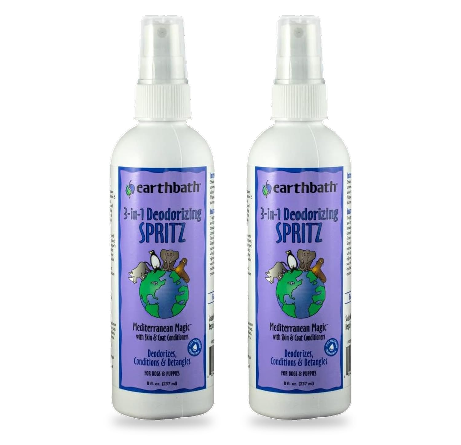earthbath Rosemary 3-in-1 Dog Deodorizing Spray - 8 oz (2 Pack)