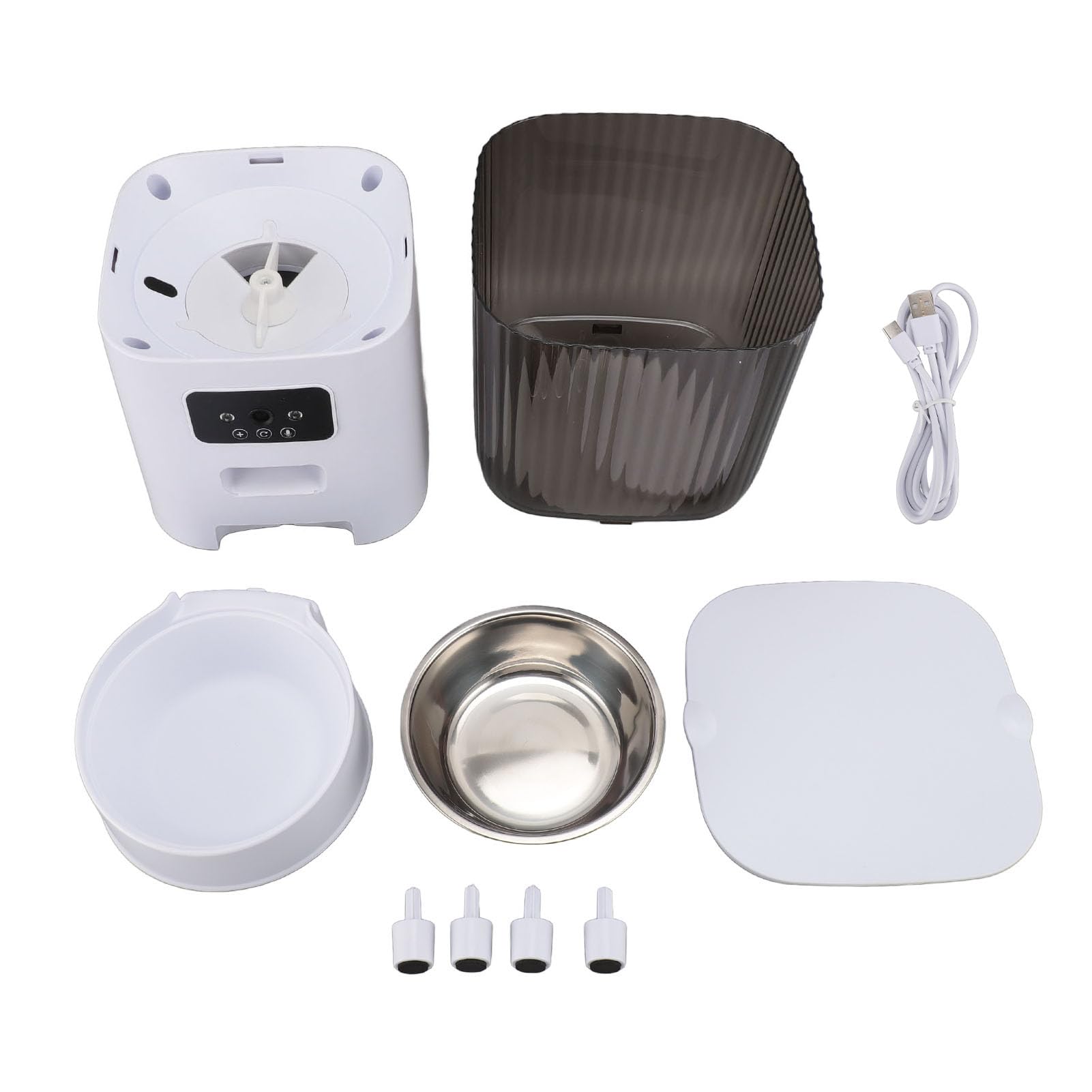 Comedero Automático para Mascotas, Comedero para Perros y Gatos de 5L, Dispensador de Comida para Mascotas, Cubierta Sellada de 360 ​​Grados, Fuente de Alimentación Dual (Cuenco