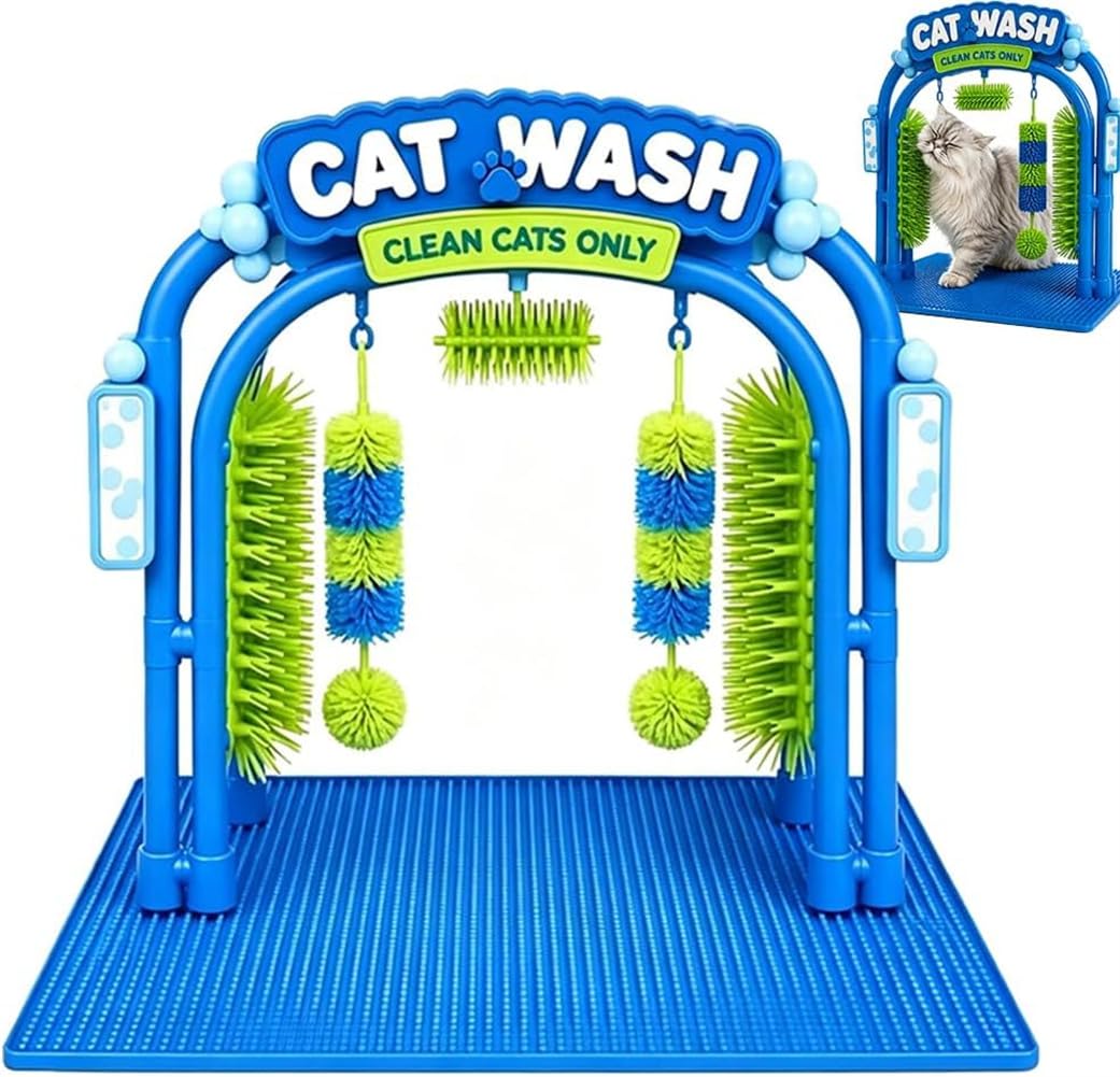 Cat Wash Grooming Station,Cat Car Wash Scratcher Self Grooming Arch