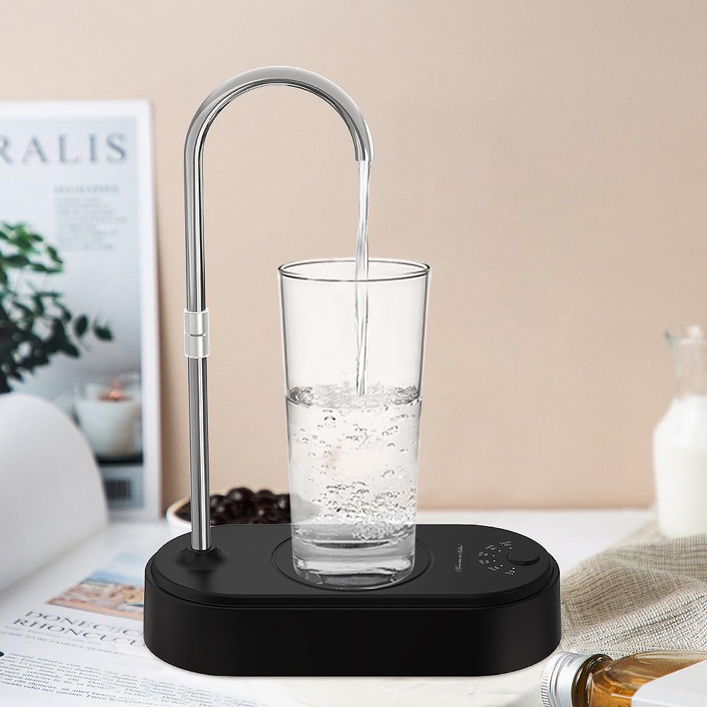Rosenstein & Söhne pompa dell'acqua: set da 2 Pompe per acqua potabile a batteria, nero, per taniche standard da 18,9 l, batteria da 1.200 mAh (tanica d'acqua con pompa, ad acqua a campeggio)