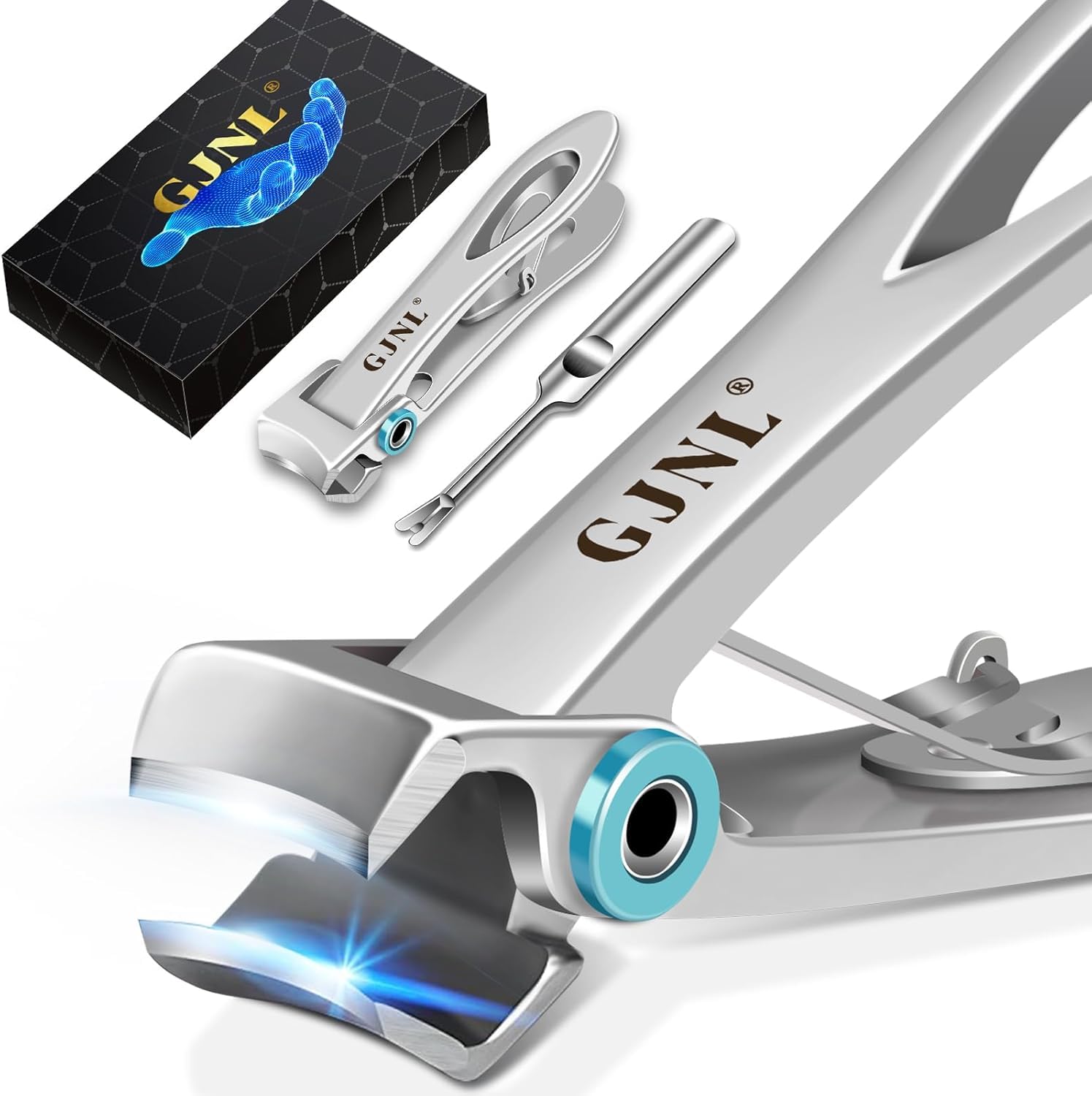 Nail Clippers for Men Thick Nails - Father's Day Gifts for Men Dad,16mm Wide Jaw Opening Heavy Duty Large Toenail Clippers for Thick Nails, Ultra Sharp Finger Nail Clippers Cutter for Tough Nails