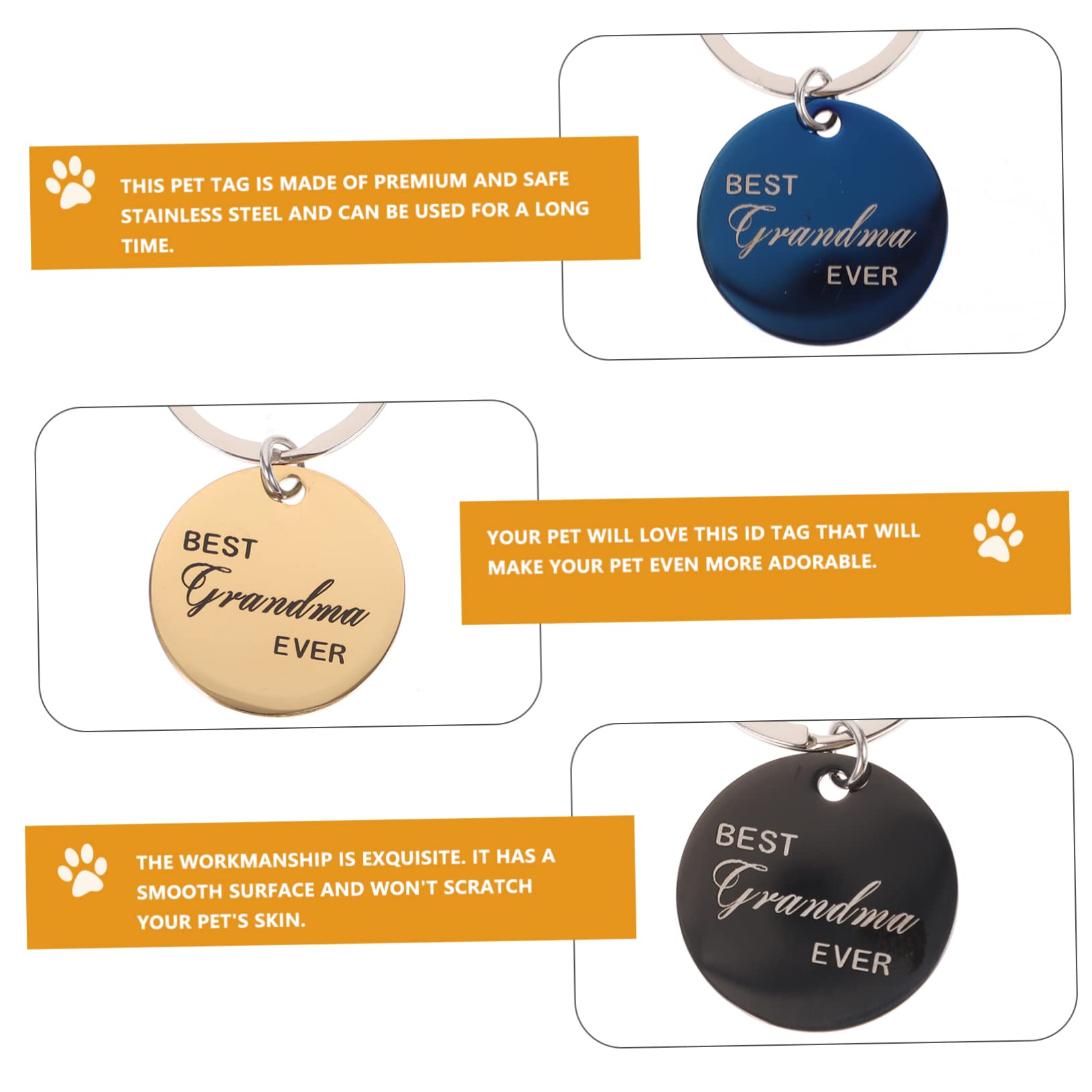 BESPORTBLE 20 Pièces D'Identification d'animal De Compagnie Étiquette De Collier De Chat Étiquettes De Chien pour Chiens Étiquette De Drôle Gravée Étiquette D'Identification De