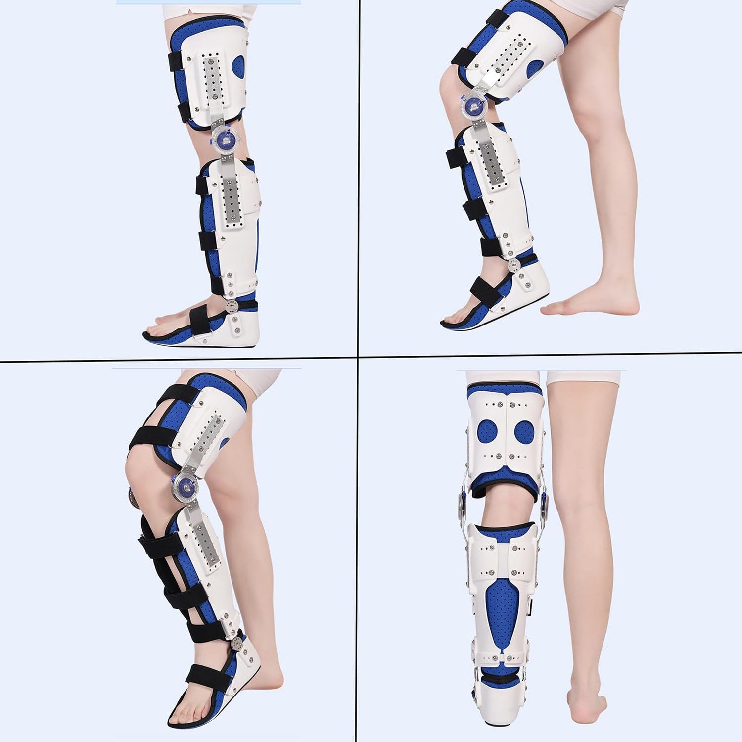 BLUEZY Ortesis De Rodilla Articulada, Rodilleras Plegables Soporte For Pies Soporte Ortopédico Ajustable Protección Después del Soporte De Rodilla para Pierna Rodillera Estabilizador Right,M