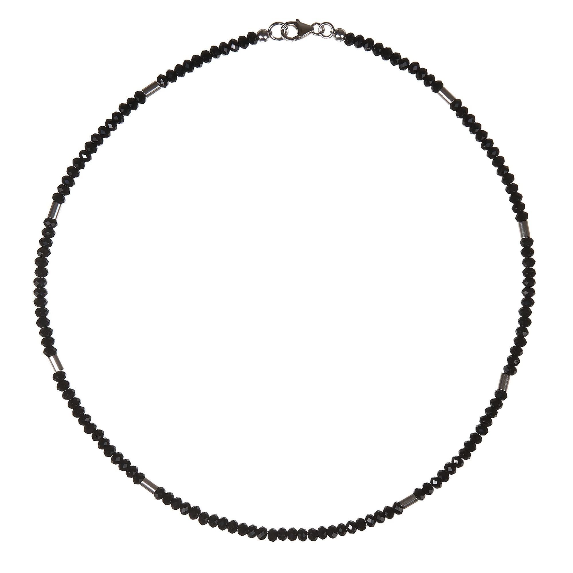 Turmalin Kette schwarz 925 Silber Schörlkette Steinkette