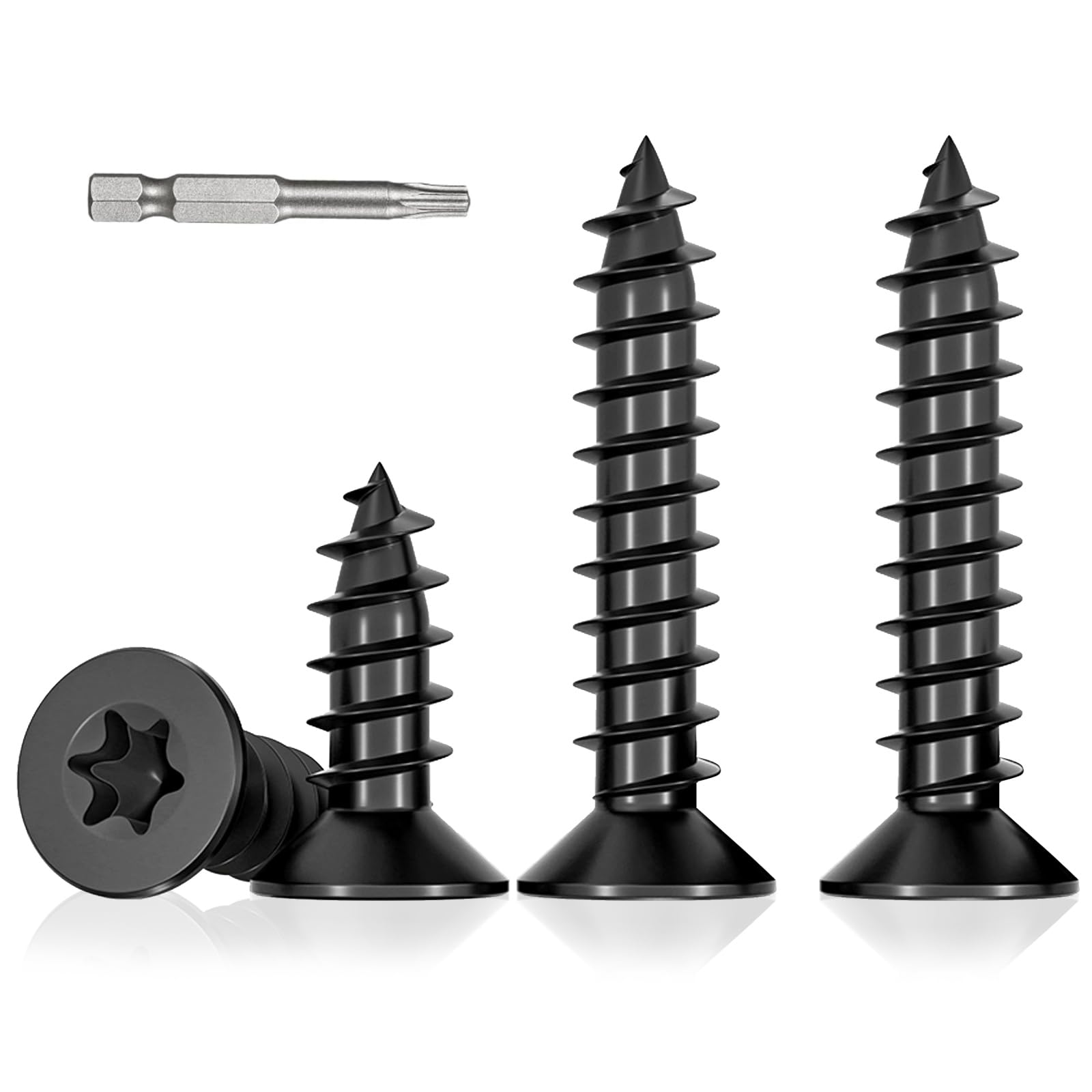 BACSHBY 20 pcs M5x20mm Torx Self Tapping Wood Screws 304 Stainless Steel,Security Anti-Theft Screw,Flat Head Self Drilling Sheet Metal Screw for DIY Wood Repairs with Screwdriver Bit