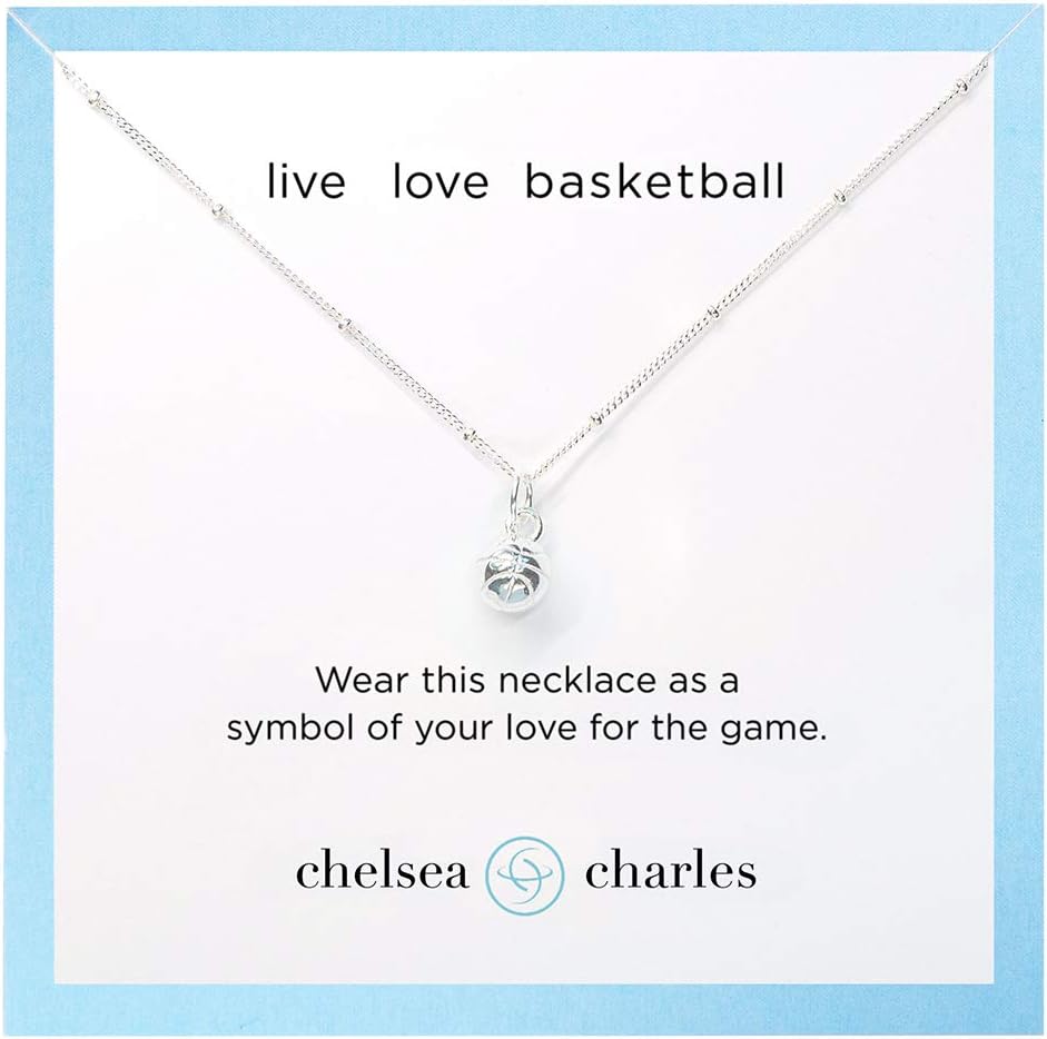 Chelsea Charles Basketball Charm Necklace, Fashion Jewelry Gift for Women