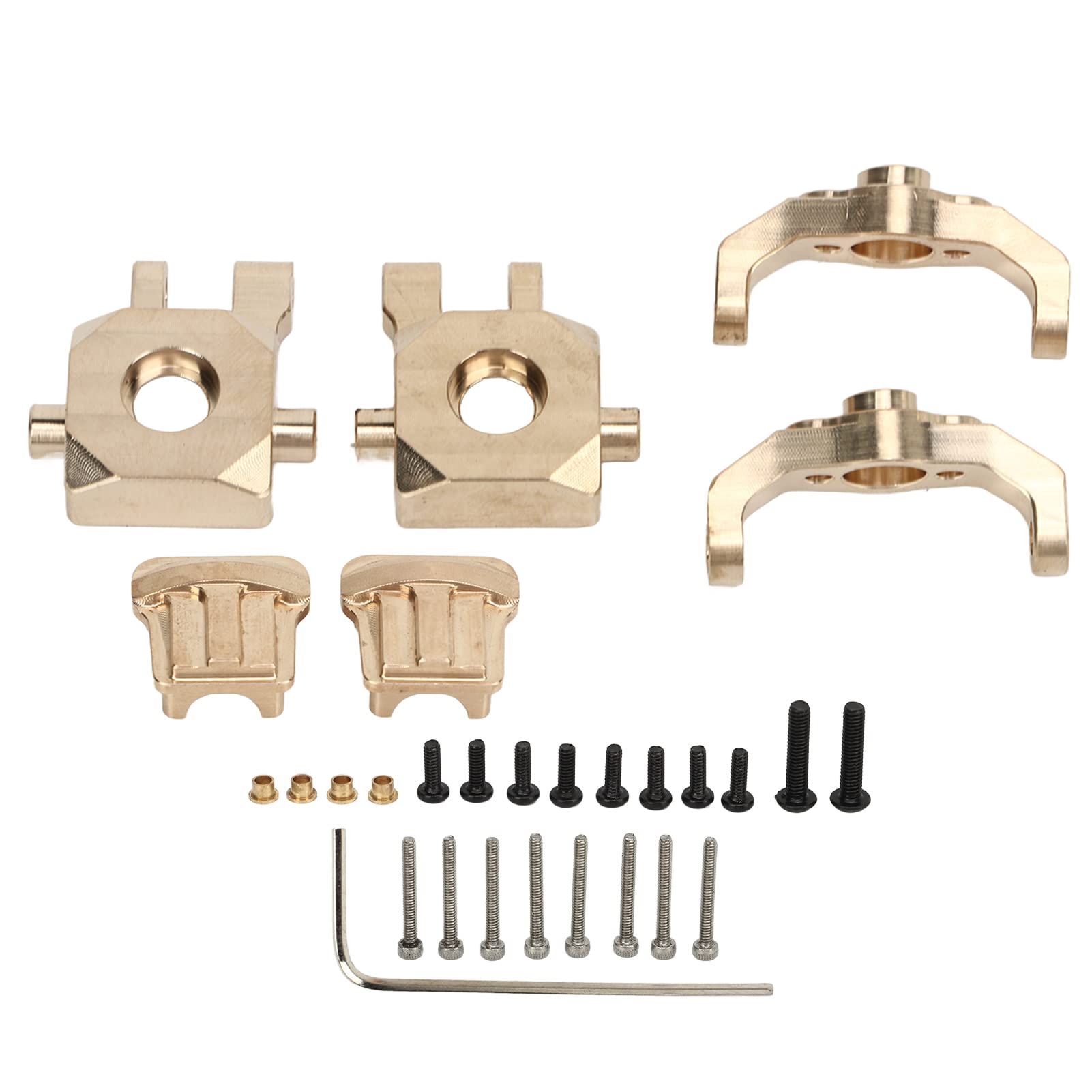 RC Car Caster Block C Hub Kierownica Pokrywa mostu Obudowa Mosiądz Zestaw akcesoriów do modernizacji dla Traxxas 1/18 Pojazd zdalnie sterowany Kolor złoty 2 sztuki