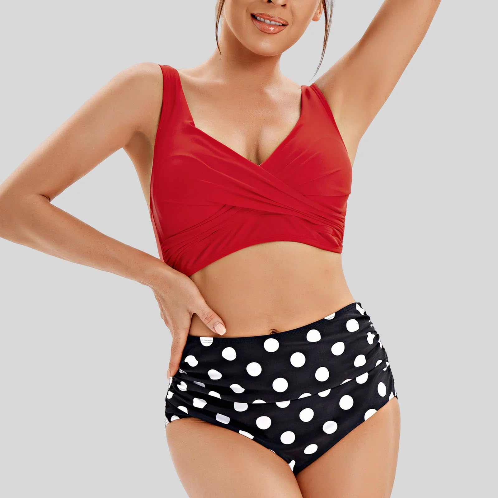 Bañador Mujer Bikini De Talla Grande con Estampado Sexy Bikini Sin Espalda Cintura Alta Cintura Alta Mujer con Bañador De Dos