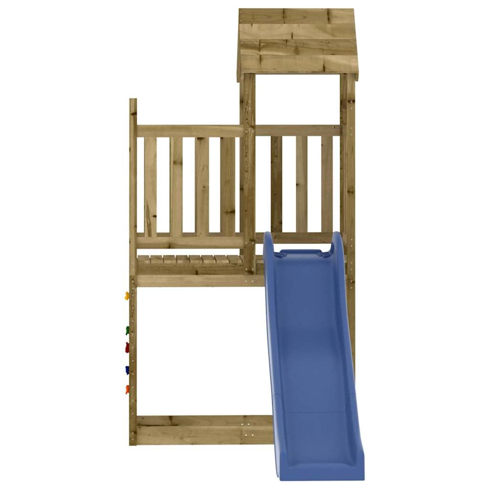 Gecheer Parque Infantil de Exterior con Tobogán, Torre de Escalada para niños al Aire Libre, Escalera y Accesorios de Juego para el jardín Madera Maciza Pino impregnada 5#