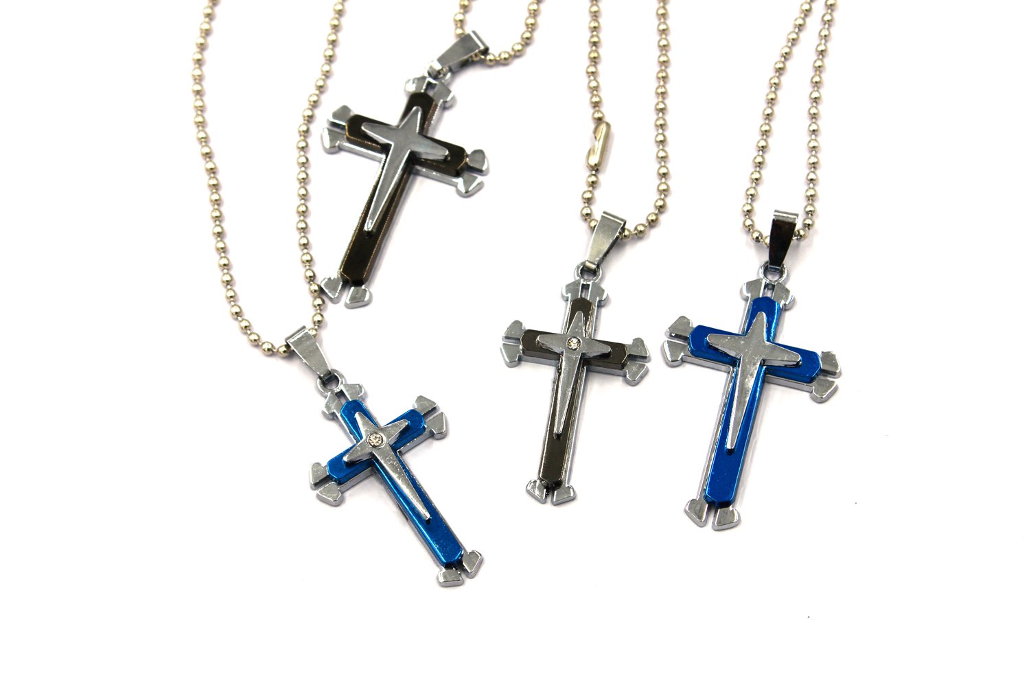Brave Tour Men's Titanium Steel Cross Necklace - 23.6" Chain, Hypoallergenic 316L Stainless Steel, Polished Finish, Perfect Gift - View #9