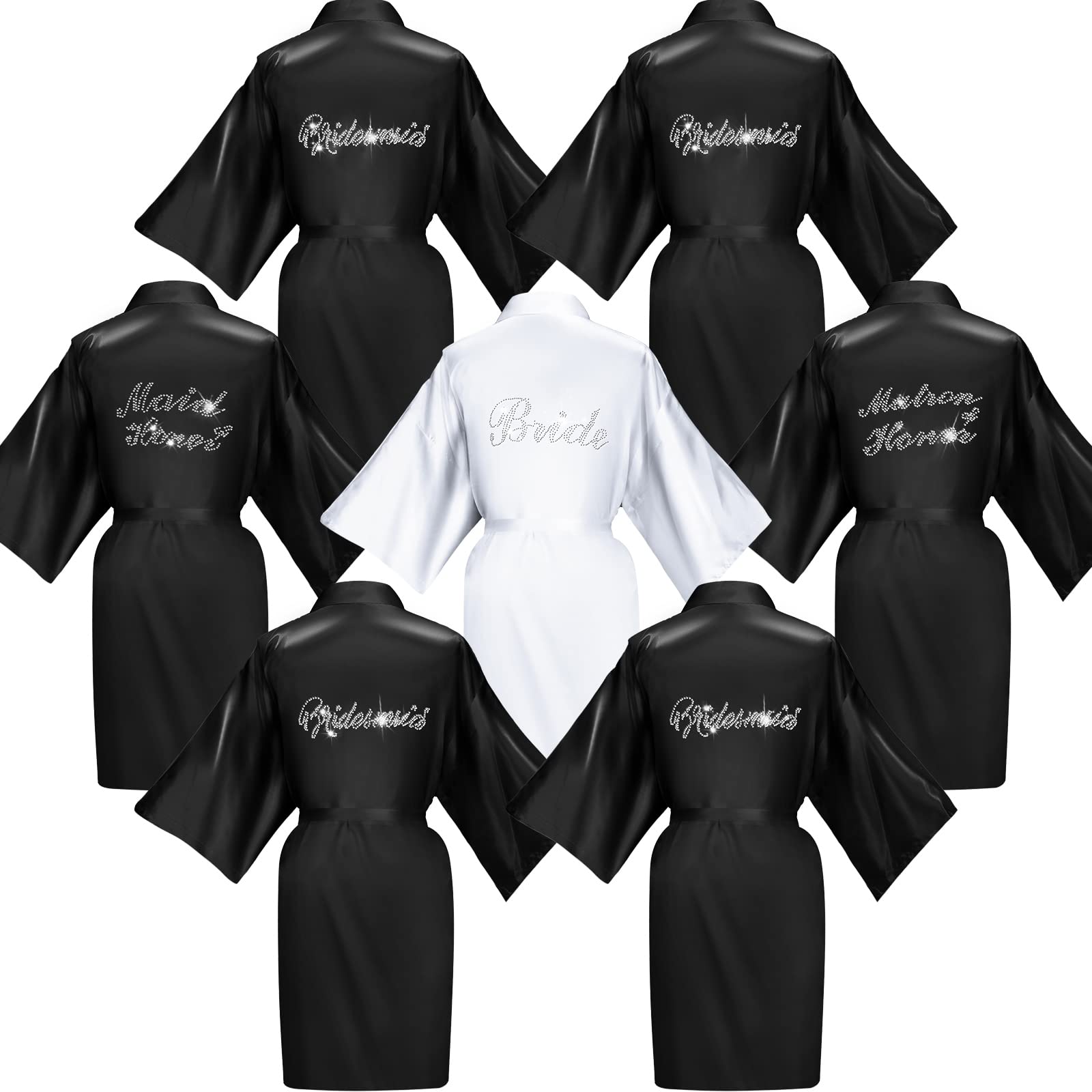 Coume 7 Pcs Bride Silk Robes Set