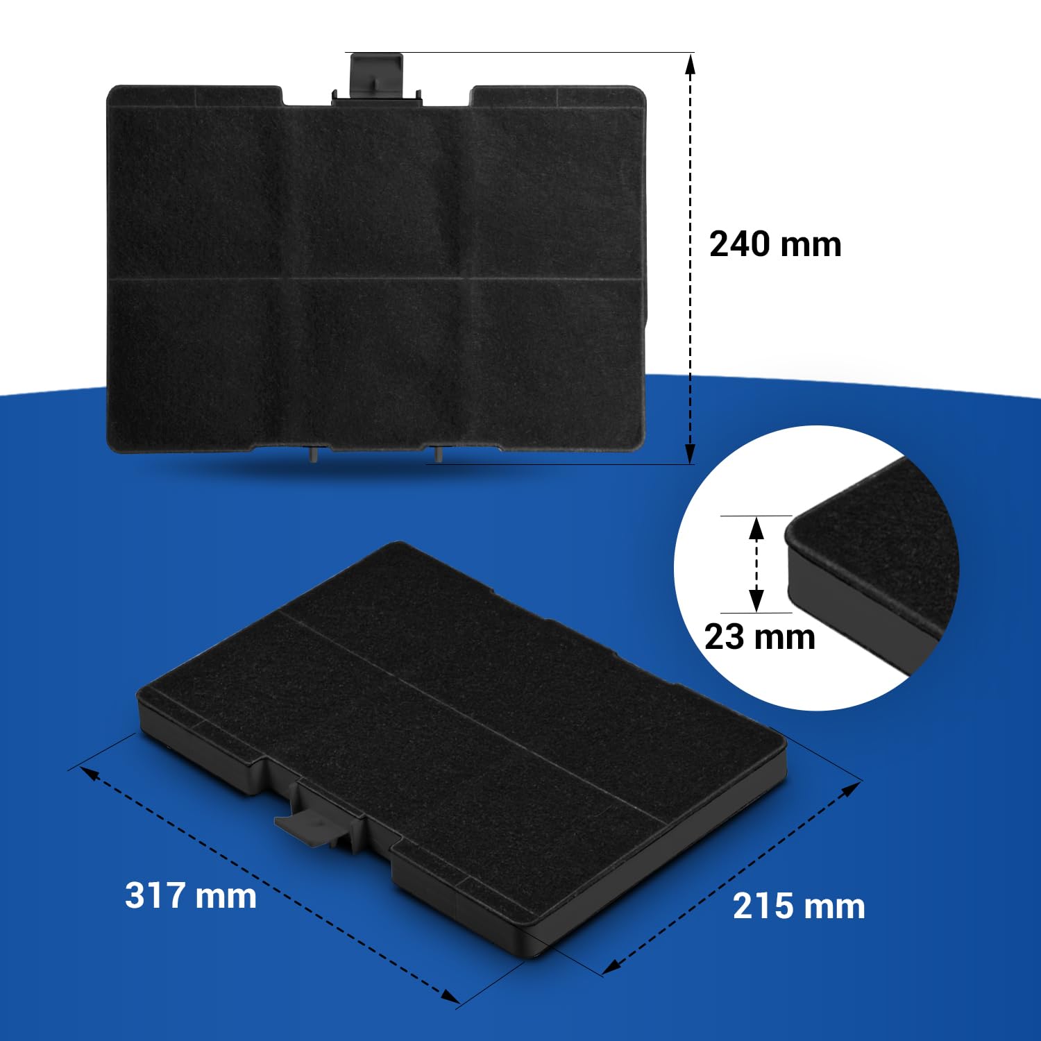 Juego de 3 filtros de carbón activo para campana extractora, repuesto para Bosch 11026771 DHZ5346, filtro de carbón de 320 x 243 mm, filtro extractor, filtro de campana extractora
