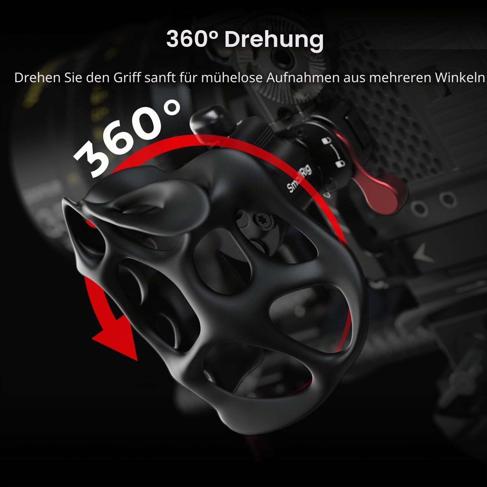 SMALLRIG 360° Drehbarer Hohler Rechter Griff für ARRI Rosette, 15 kg/33 lb Tragkraft für Kamerakäfige und Schulter-Rigs – 5241