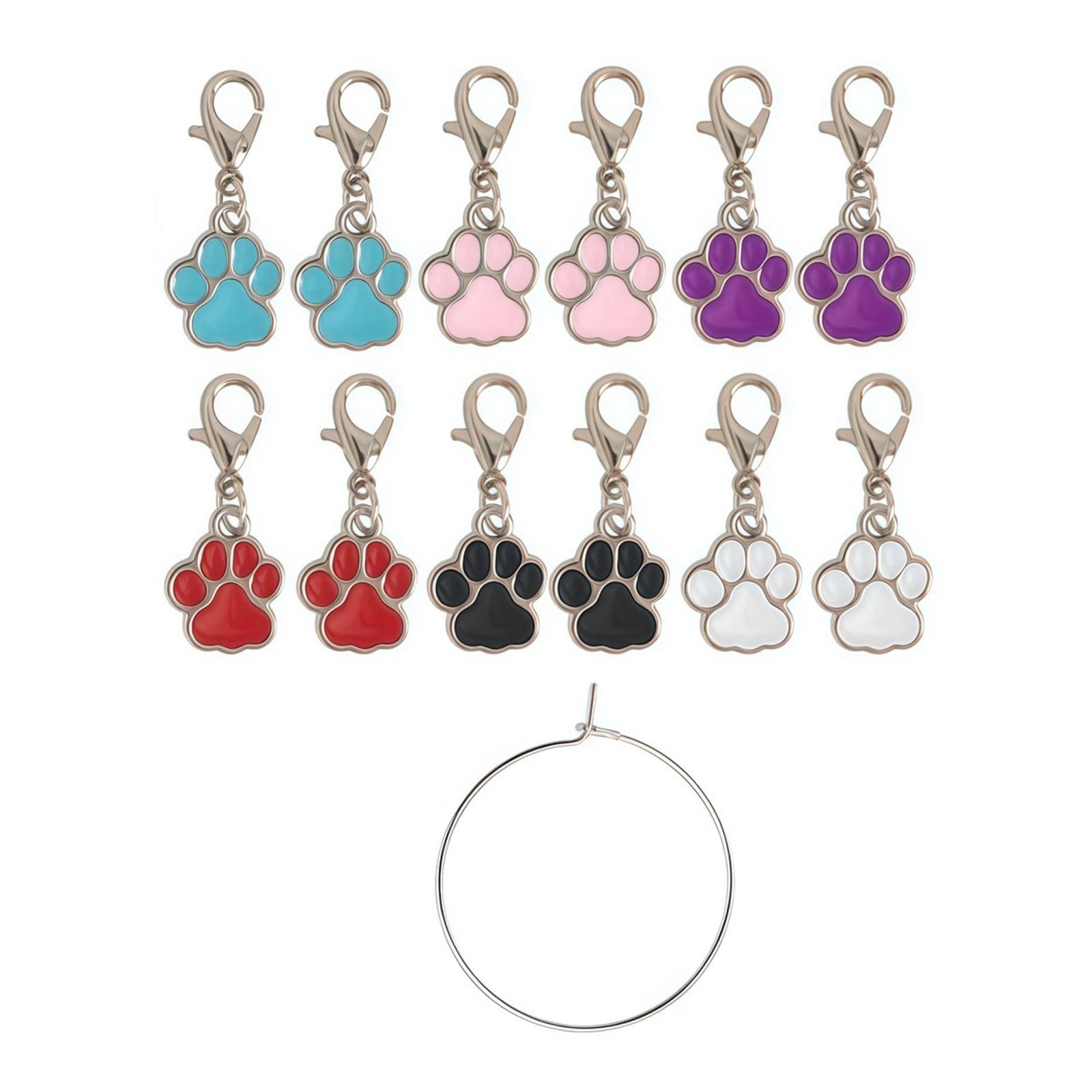 Locking Row Clips for Crochet and Knitting Projects, Metal Craft Charms for Counting Pattern Rows and Places Set Progress Holders Craft Clips Place Counters Needlework Tools Removable Clasps Knitting