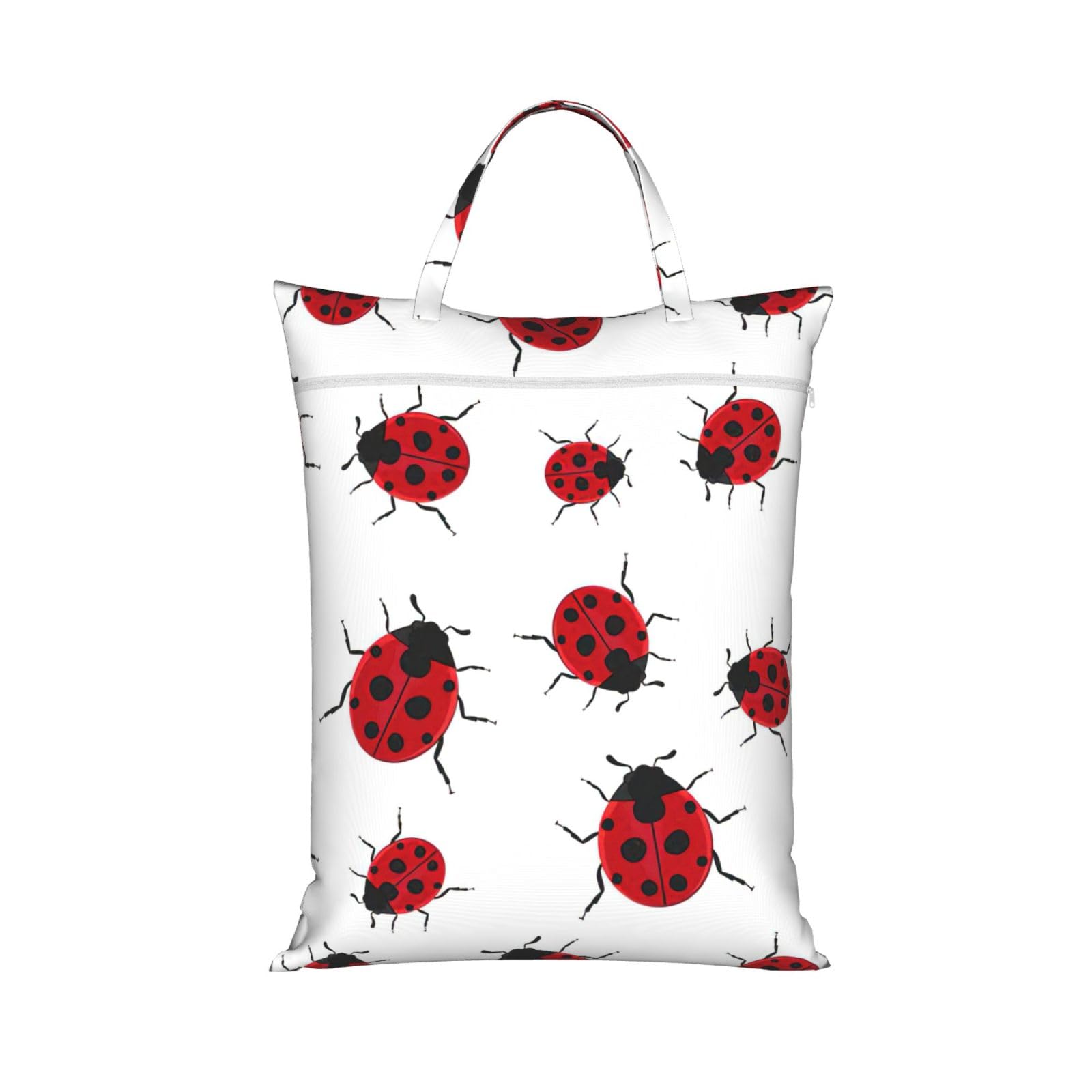 Pphgut 1 Pc Ladybug Print Travel Laundry Bag Portable Dirt Clothes Bags Daily Hiking Camping Vacation