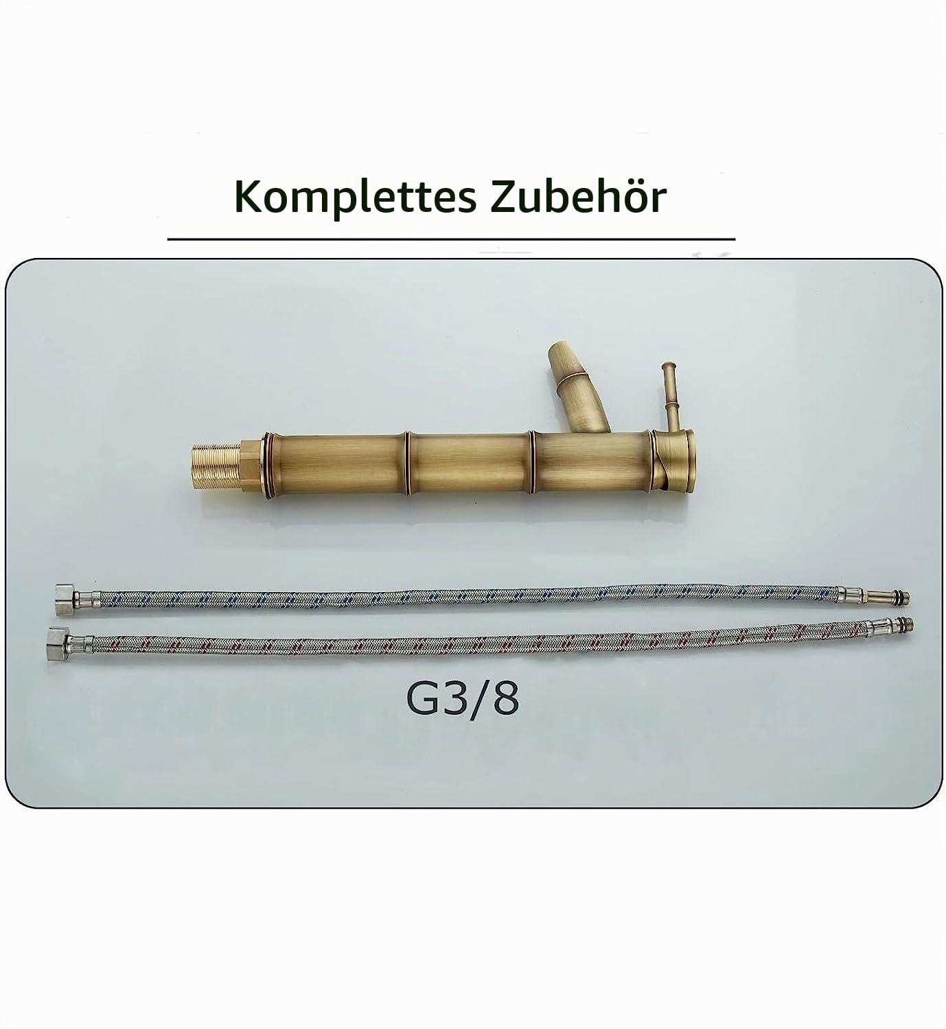 Namuoto Bambus Wasserhahn Wasserfall Vintage, Einhebelmischer Mischbatterie