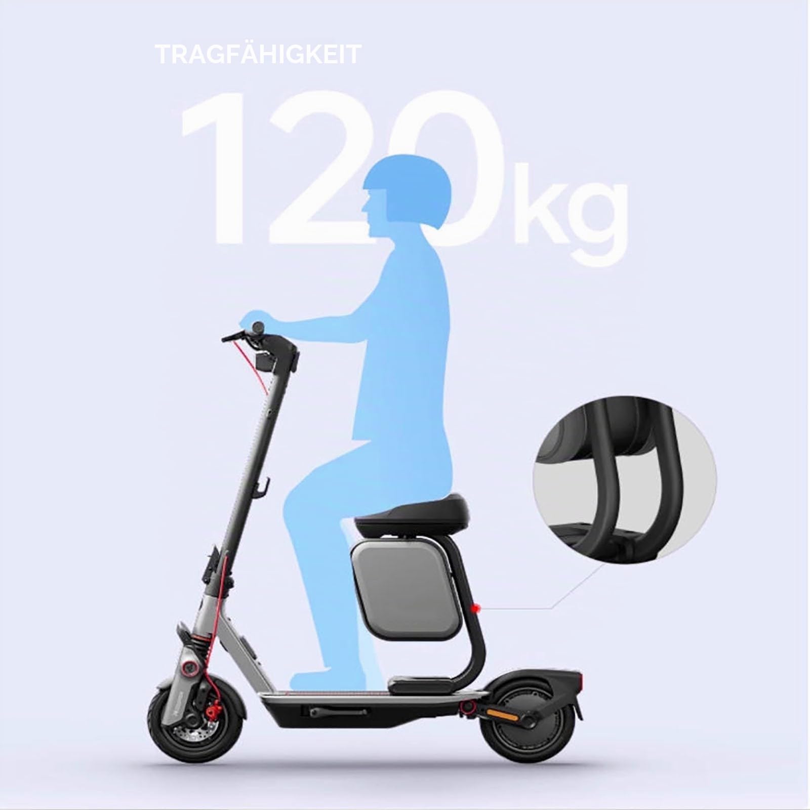 Rollersitz mit 10 l großer Aufbewahrungsbox für den Multifunktionssitz des Elektrorollers für Ninebot ZT3Pro