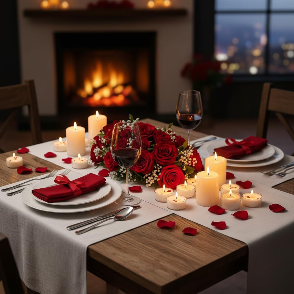 48Pcs Rose Scented Tealight Candles, Palm Wax White Tea Lights, 4h Long Burning Tea Light Candles with Dried Flowers for Holiday, Wedding, Spa, and Home Decoration