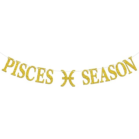 Pisces Season Banner, Big Pisces Energy Bunting Sign, 12 Constellation Theme Happy ...