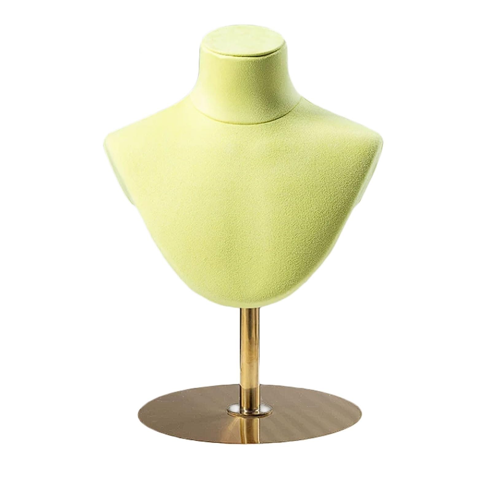 WxuuLTGJR Bracelets Jewelry Display Stand Suede Jewelry Easel Holder Adjustable Height Necklaces Tower Organizer Rack Mannequin Neck(Gelb,Gold round)