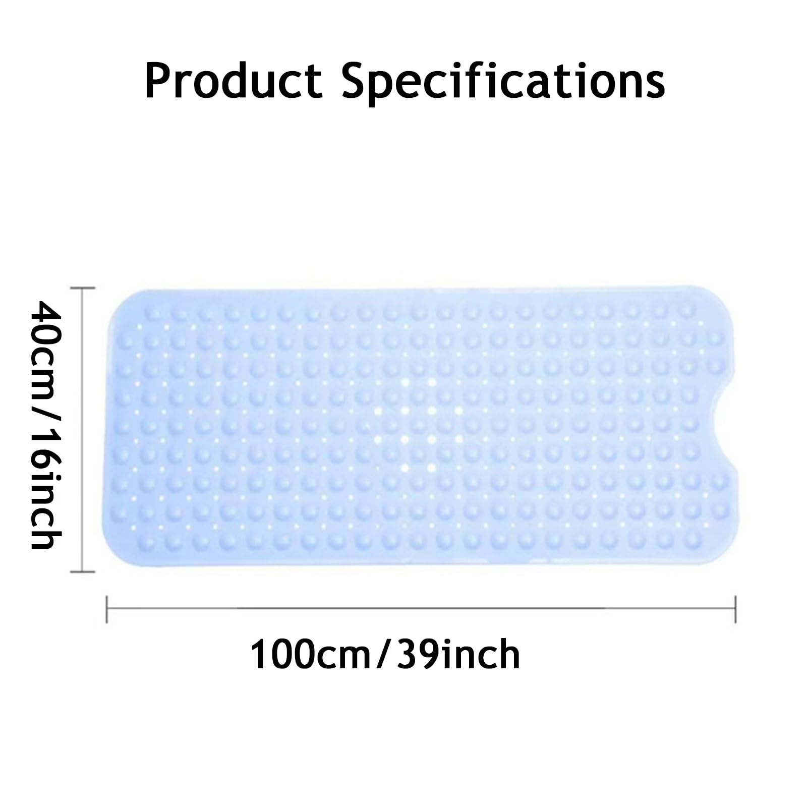 Generico Tappeto Bagno in PVC Antiscivolo Anticaduta con Ventose per Vasca e Doccia | Lavabile in lavatrice con ventose