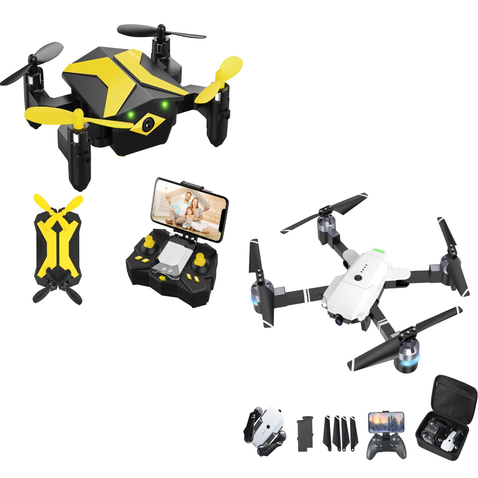 Dron Con Cámara HD 1080P Para Niños - Luces LED, Control Por Gestos, 2 Baterías, Modo Sin Dron Con Cámara HD 1080P Para Niños - Luces LED, Control Por Gestos, 2 Baterías, Modo Sin