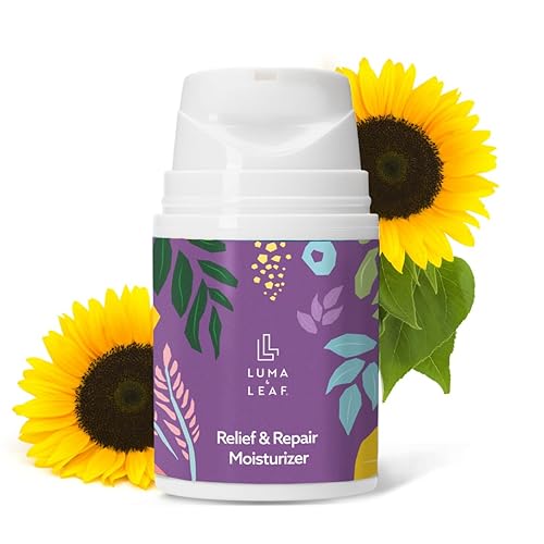 LUMA & LEAF Hidratante facial para piel seca – Crema facial hidratante para eczema, piel sensible y propensa a la rosácea con niacinamida, manteca