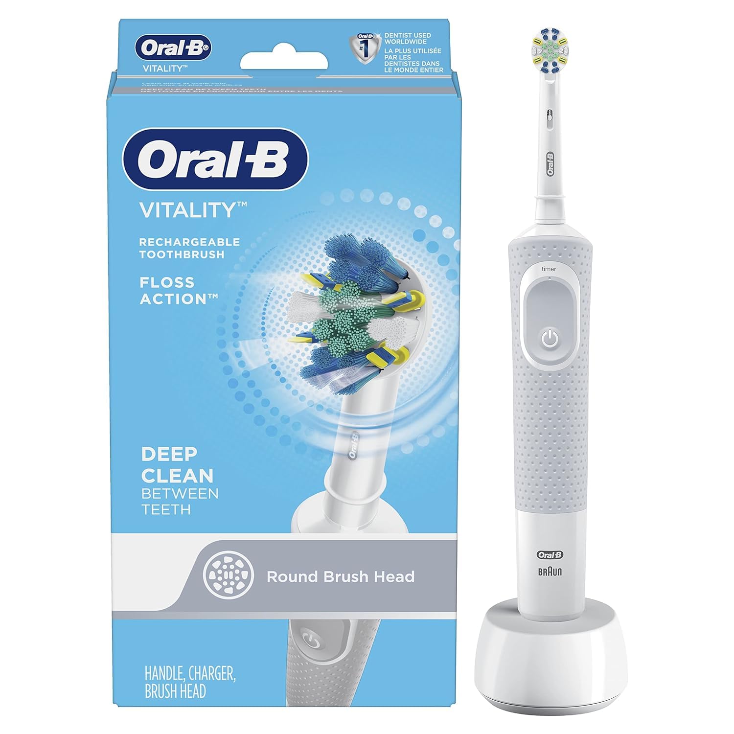 Oral-B Vitality FlossAction Electric Rechargeable Toothbrush powered by Braun 1 Count