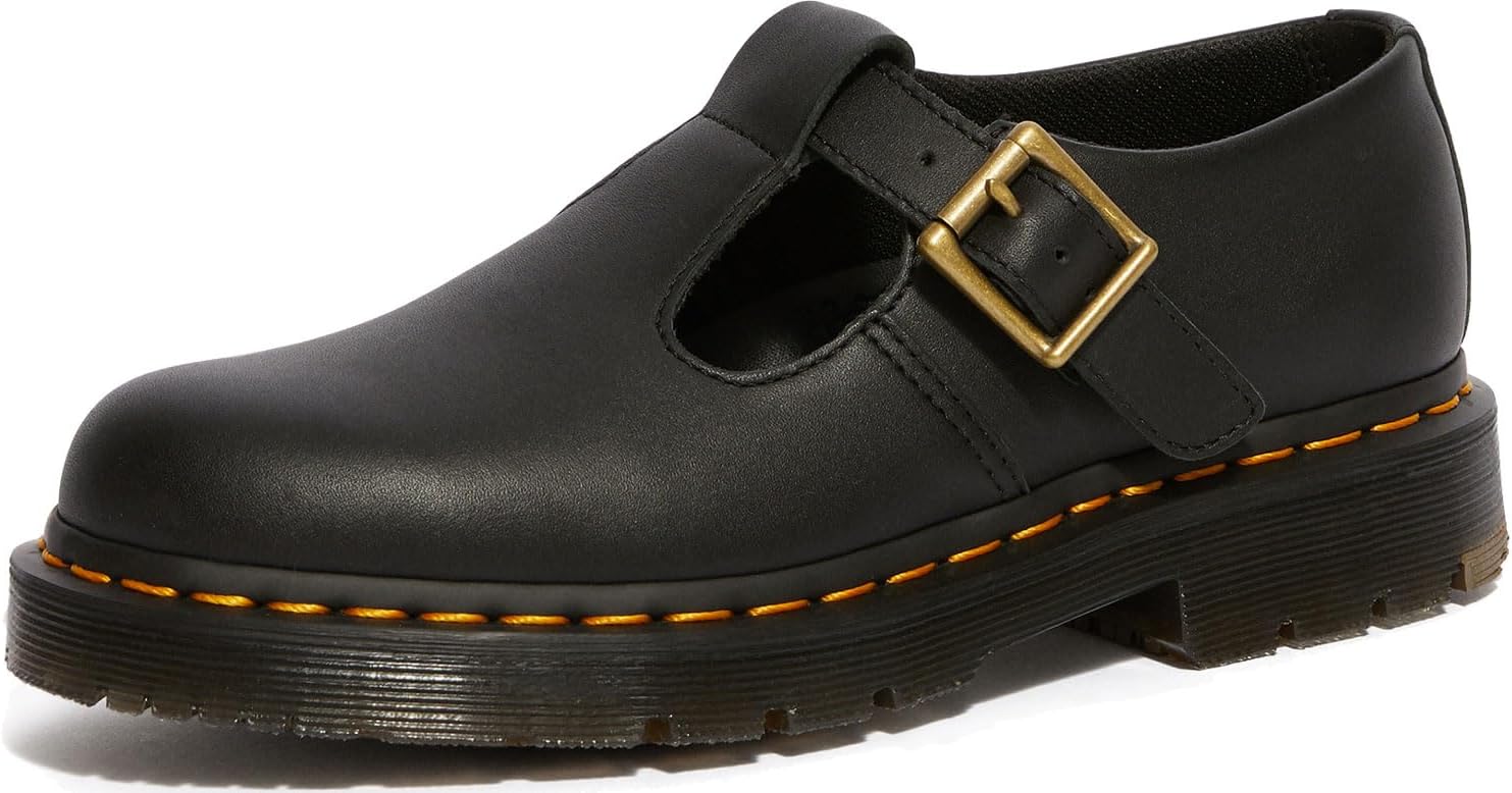 Dr. Martens - Women's Polley Slip Resistant Service Shoes, Black Industrial Full Grain