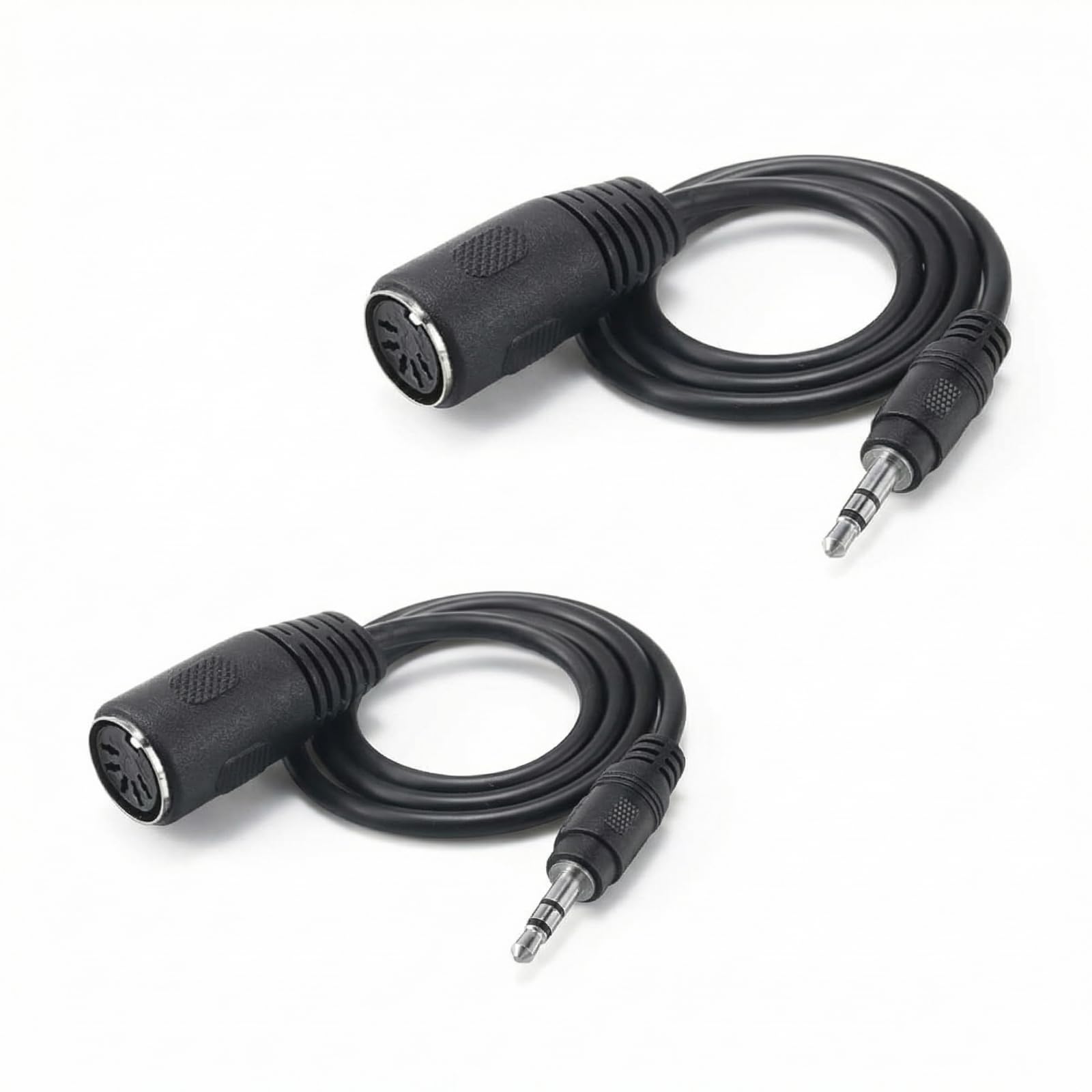 2 adaptadores MIDI tipo A a 3.5 mm, convertidor de audio MIDI hembra a TRS de 3.5 mm macho de 3.5 mm para teclados, sintetizadores y DAW, cable TRS Midi