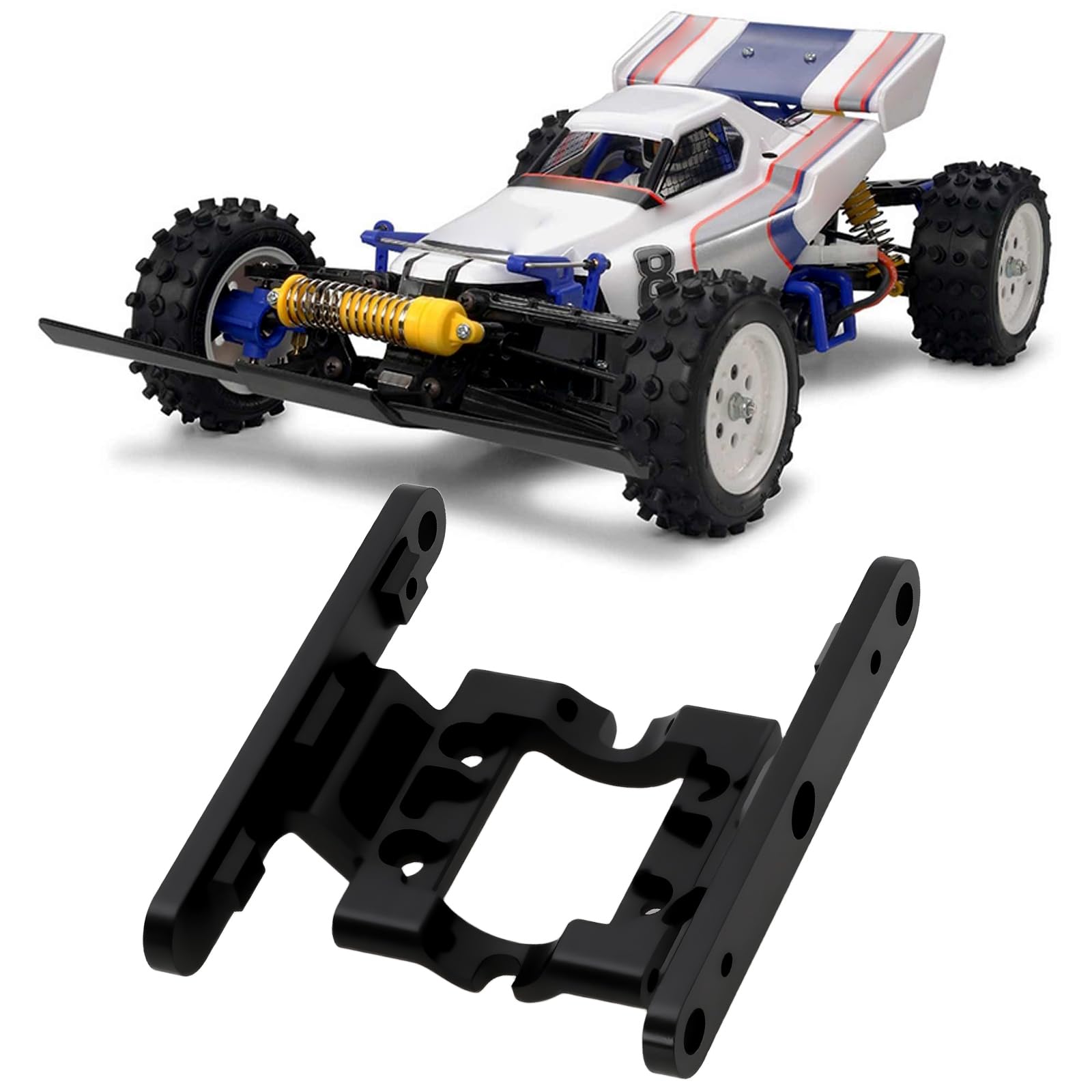 eMagTech 1Set Black Coating Transmission Metal Anti-skid Plate Kit Compatible with Crawler FCX18 1/18 RC (FCX18-05) - Image 2