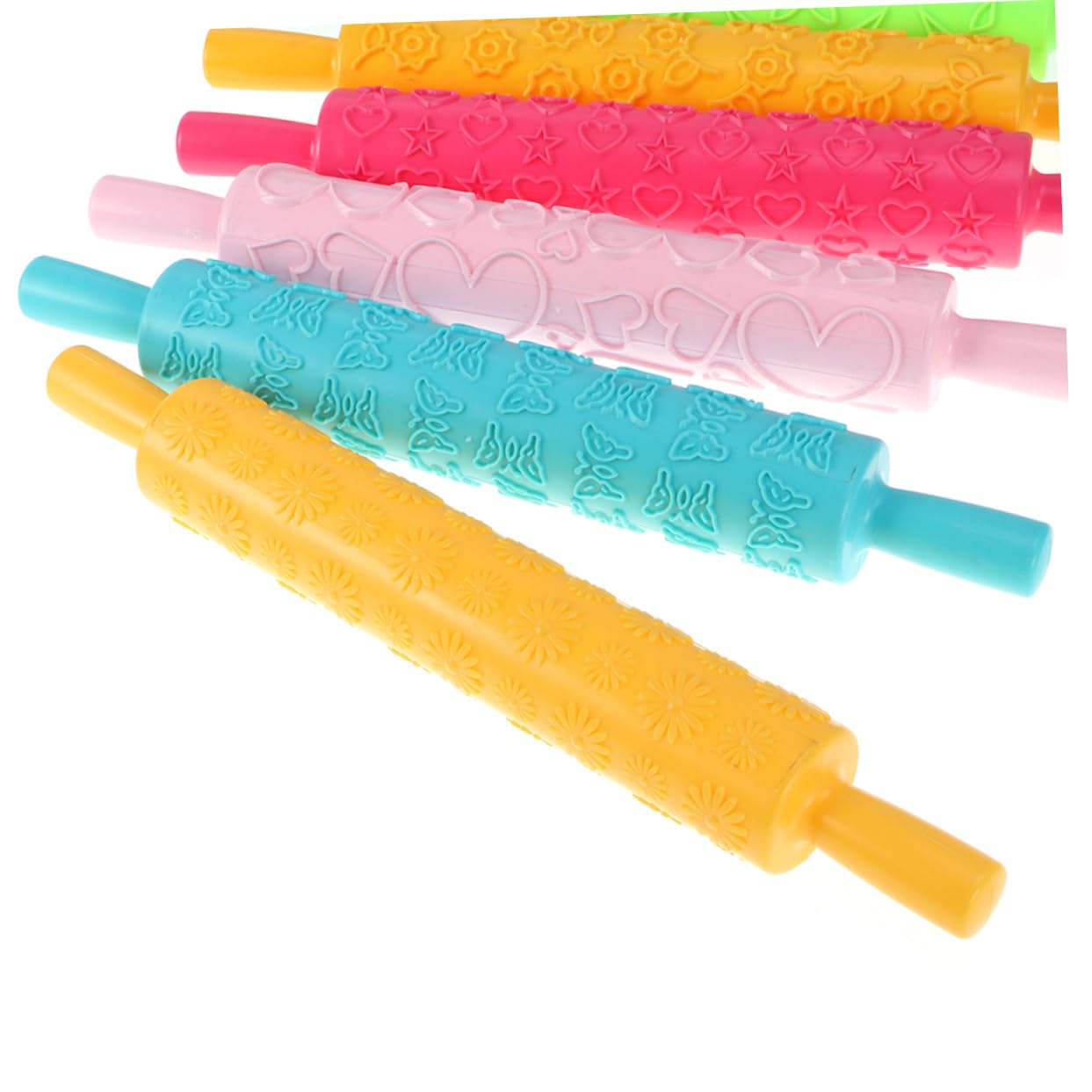 Rouleau à Pâtisserie Fondants en Plastique Motifs Décoratifs 8pcs Plusieurs Styles Décoration de Gâteaux Facile à Tenir Cuisine