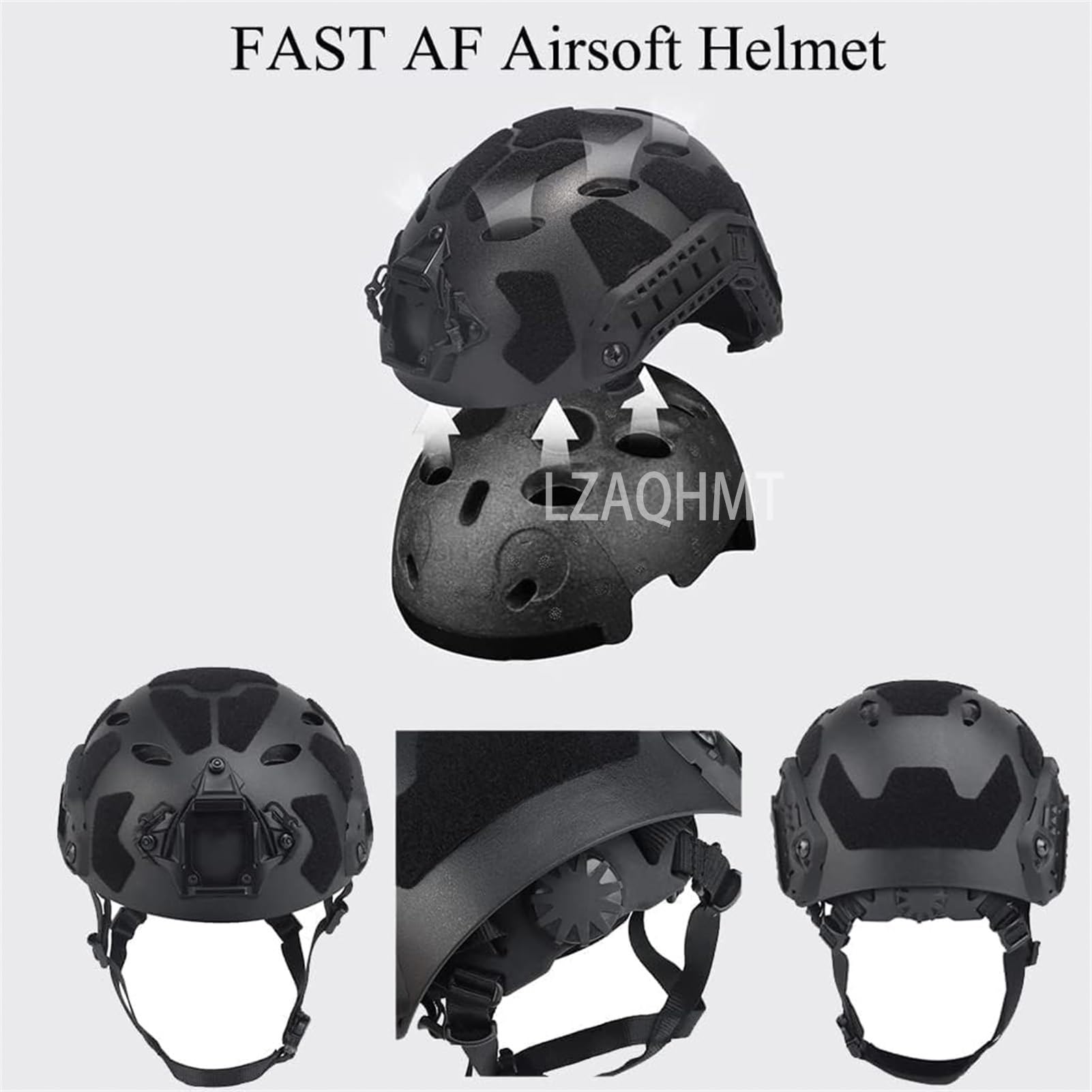 Taktisches Fast-Helmset – Doppelte Atemschutzmaske (Halbgesichtsmaske) Mit Abnehmbarer Schutzbrille Für Airsoft, Jagd Und Paintball