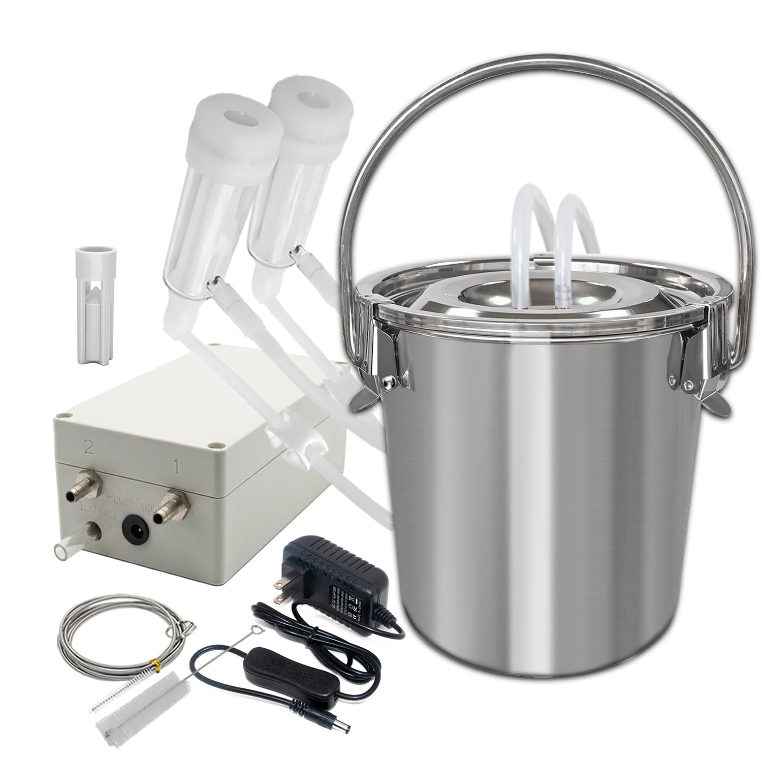 Photo 1 of Hantop Goat Milking Machine, Portable Pulsation Plug-in Vacuum Pump Goat Milker (3 Litre, Basic)