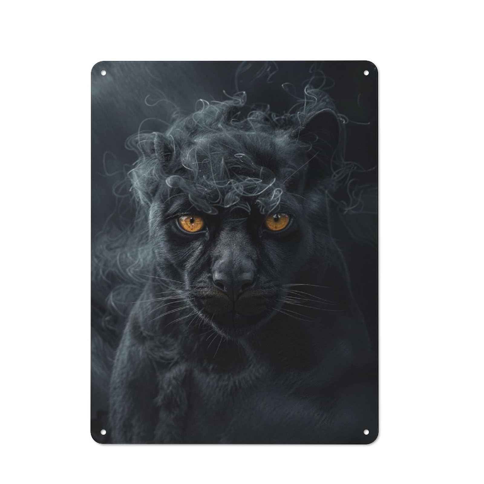Junmoney Puma In Black Smoke For Garden Room Or Summerhouse, Vintage Tin Sign 40X30cm, For Display In Garden Rooms And Summerhouses