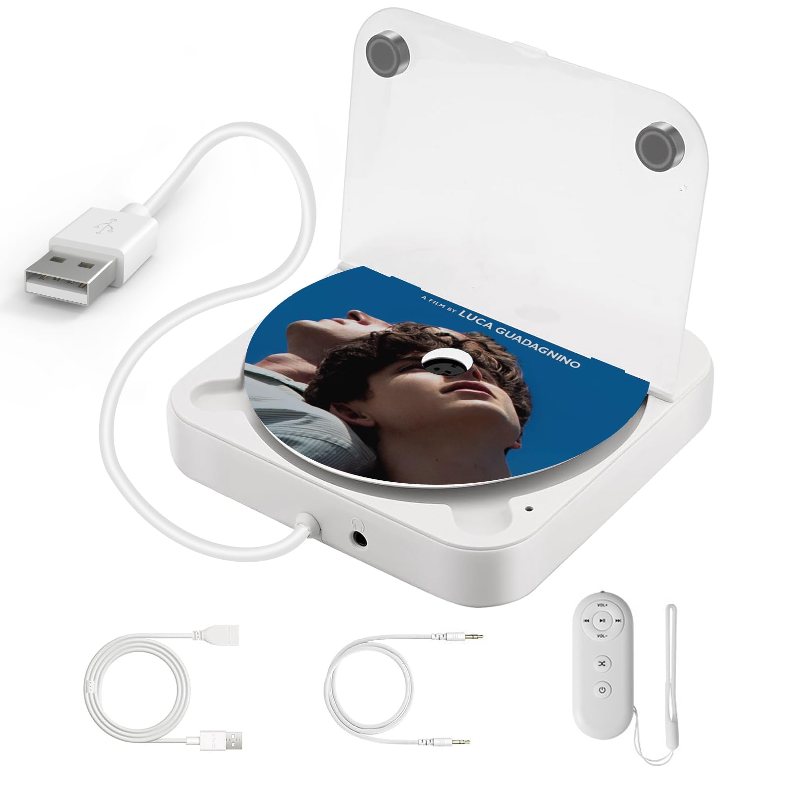Auto CD Player Laufwerk mit USB-Anschluss - Extern Universal CD Player für Auto PKW LKW, Extra USB-Verlängerungskabel, kompatibel mit Android, Externes CD Laufwerk für Laptop, PC, Fernseher