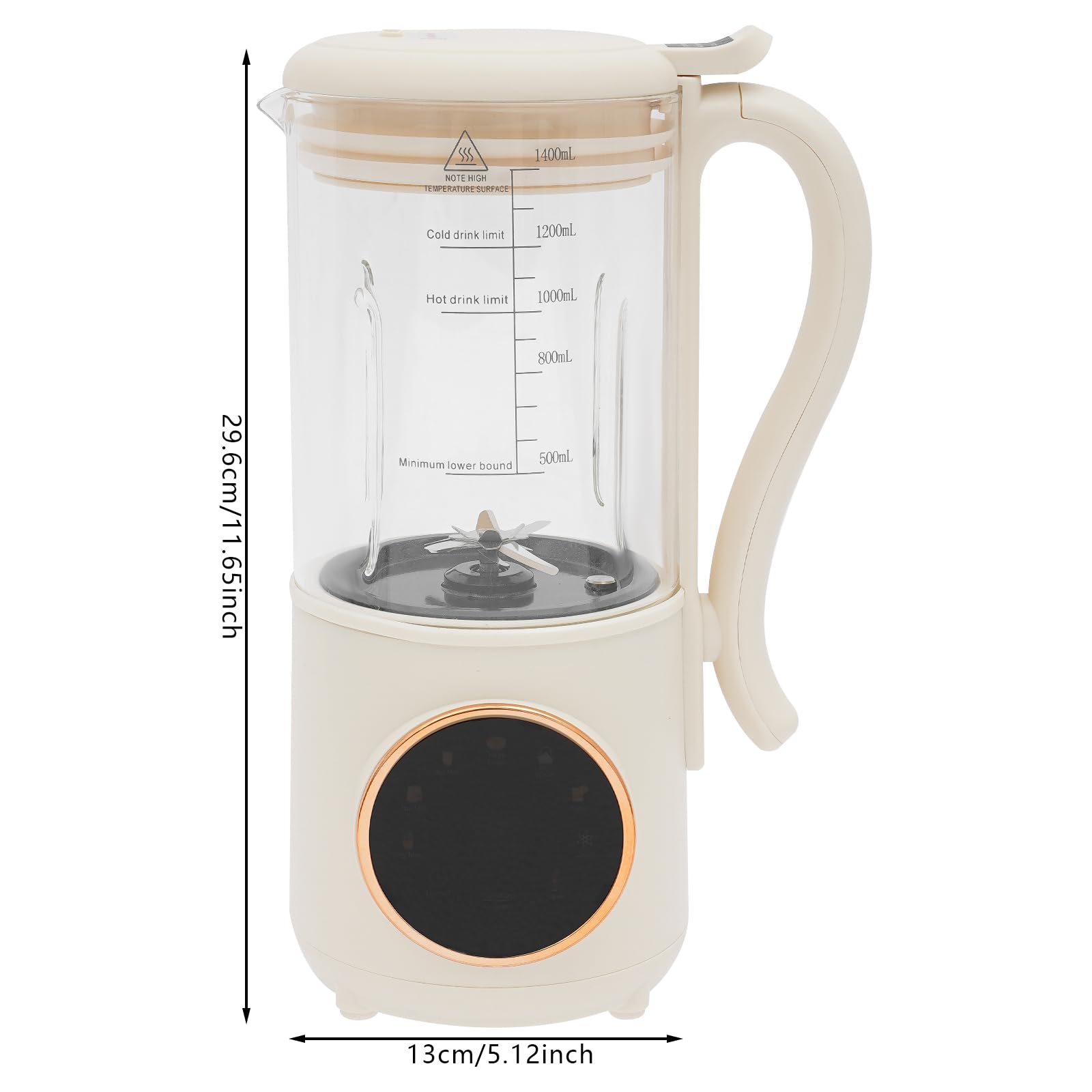 Macchina per il latte di soia, estrattore di succo, 1400 ml, con 16 lame, macchina per il latte vegetale, utilizzabile in casa per 1-3 persone, permette di preparare alimenti per bambini