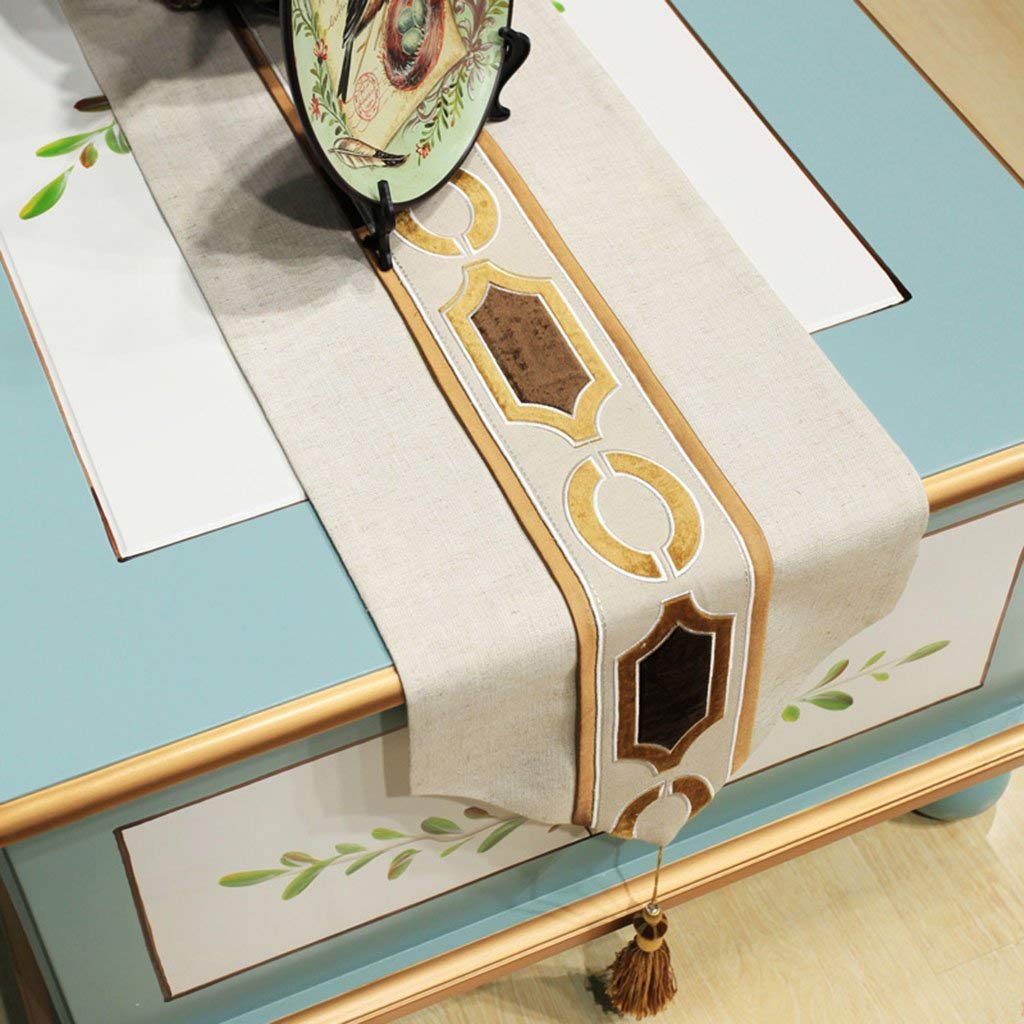 Chemin de table protection meubles coton chanvre lavable pour protéger table et buffet