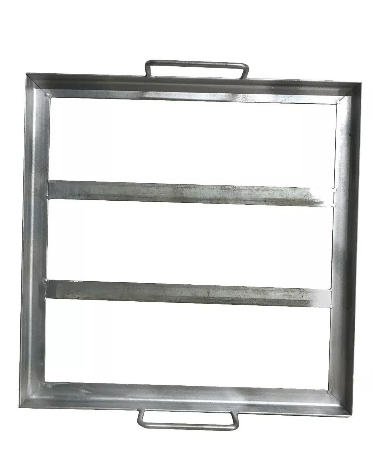 Telaio in Acciaio Zincato per Pietra Lavica, Supporto con Manici, 3 cm di Spessore (65x65)