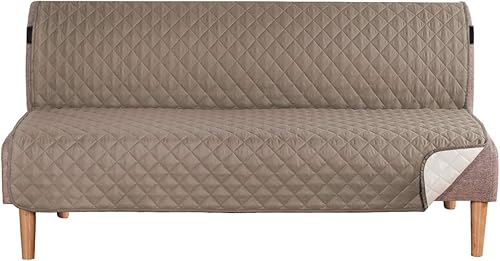 H.VERSAILTEX Funda de futón reversible repelente al agua, ancho de asiento de hasta 70 pulgadas, lavable, protector de muebles de 2 pulgadas, correa
