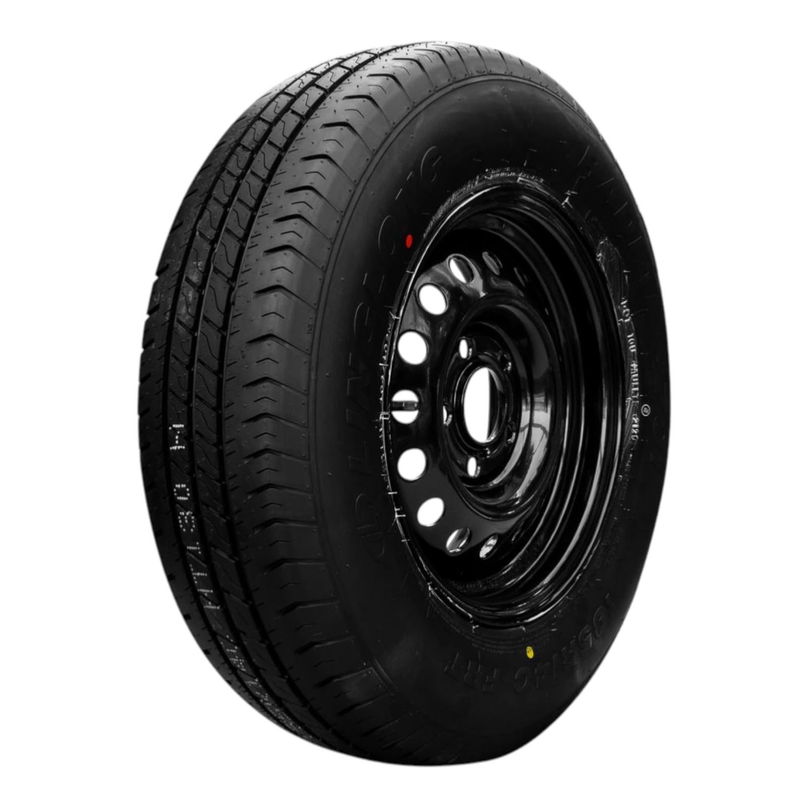 UNITRAILER Rueda para Remolque Pesado 185/80 R14C de Alta Estabilidad y 900 kg, Llanta de Acero Negra 5.5Jx14"H2 5x112 ET:30, Neumático Reforzado LINGLONG 104/102N