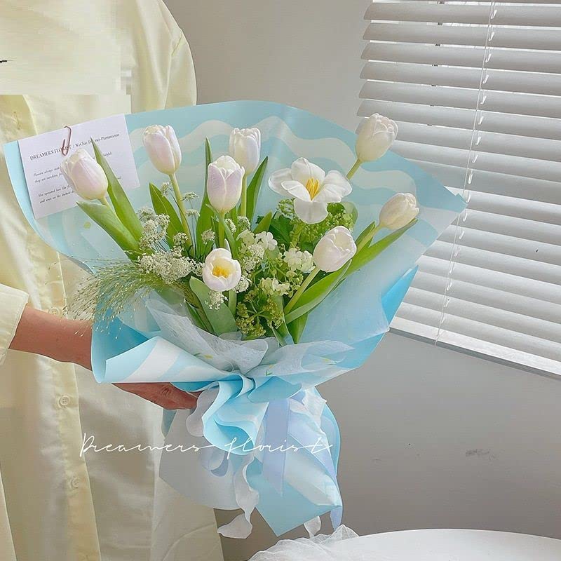 Image of Oasis Floral Products Flower Bouquet Wrapping & Gift Packing Cellophane Film Sheets 58x58cm (20 nos) Nude Pink Matt Ripple Waves Border