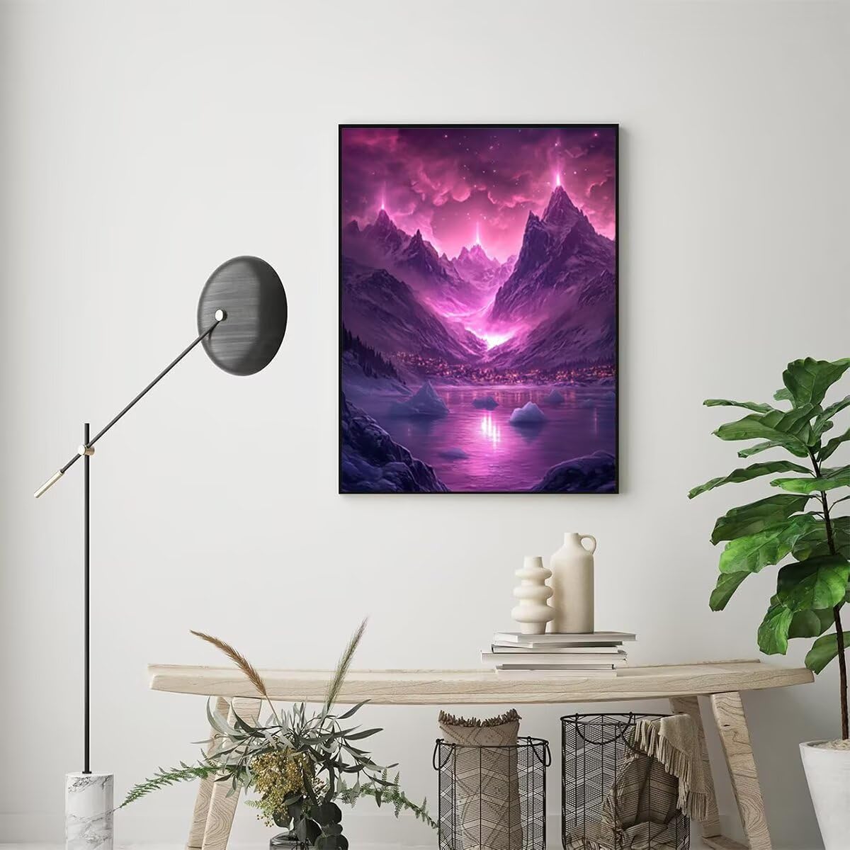 Dipingere con i Numeri Lago, Paint by Numbers Adulti Paesaggio, Fai da te Creativi Adulti Quadri da Dipingere Numerati Kit per Decorazione Della Parete di Casa, Regalo 70x95 cm Senza Cornice KH-O