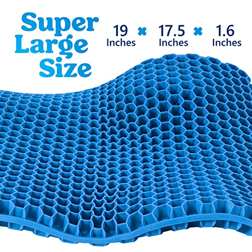 Large Gel Seat Cushion For Tailbone Pain Relief - Soft Cozy Plush Cover With Cooling Honeycomb Pad - Pressure Relief For Car, Office, Chair, Home - Comfort And Support While Sitting At A Desk Or Floor #TOP2
