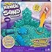 Kinetic Sand |Castello di Sabbia Shimmer | Sabbia cinetica 454gr | Sabbia magica | Sabbia colorata glitterata verde | 3 accessori e vaschetta inclusi | Giocattoli per bambini e bambine 3 anni