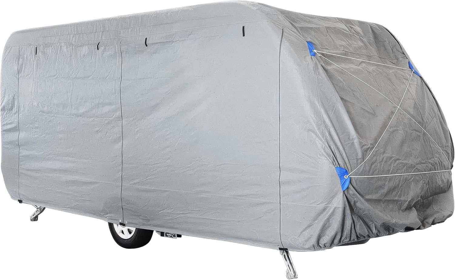 Abdeckplane Wohnwagen XL 670×250×220 cm – Winterfeste Schutzhülle für Wohnwagen & Wohnmobil – Wasserdicht, UV-beständig, mit Hagelschutz – Atmungsaktive Plane inkl. Gurte & Tasche